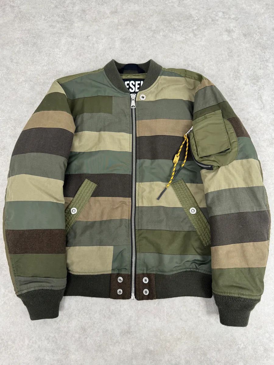 Diesel Diesel Khaki Camo Panel Bomber Jacket Size US L / EU 52-54 / 3 - 1 Thumbnail