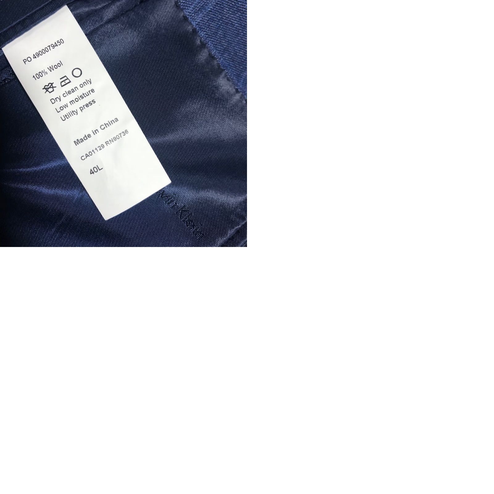 Calvin Klein Calvin Klein Men's Wool Plaid Button Suit Jacket Blue Notch Lapel 2-Button Single-Breasted 40 Regular Size 40R - 10 Thumbnail