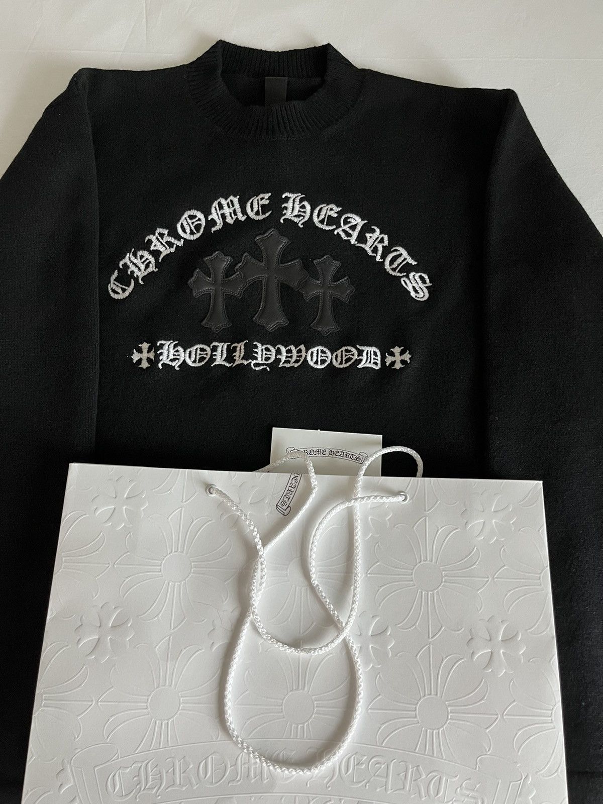 Chrome Hearts ♱ ♱ Chrome Hearts Rare Limited Edition Leather ♱ ♱ ♱ Sweater Size US L / EU 52-54 / 3 - 9 Thumbnail