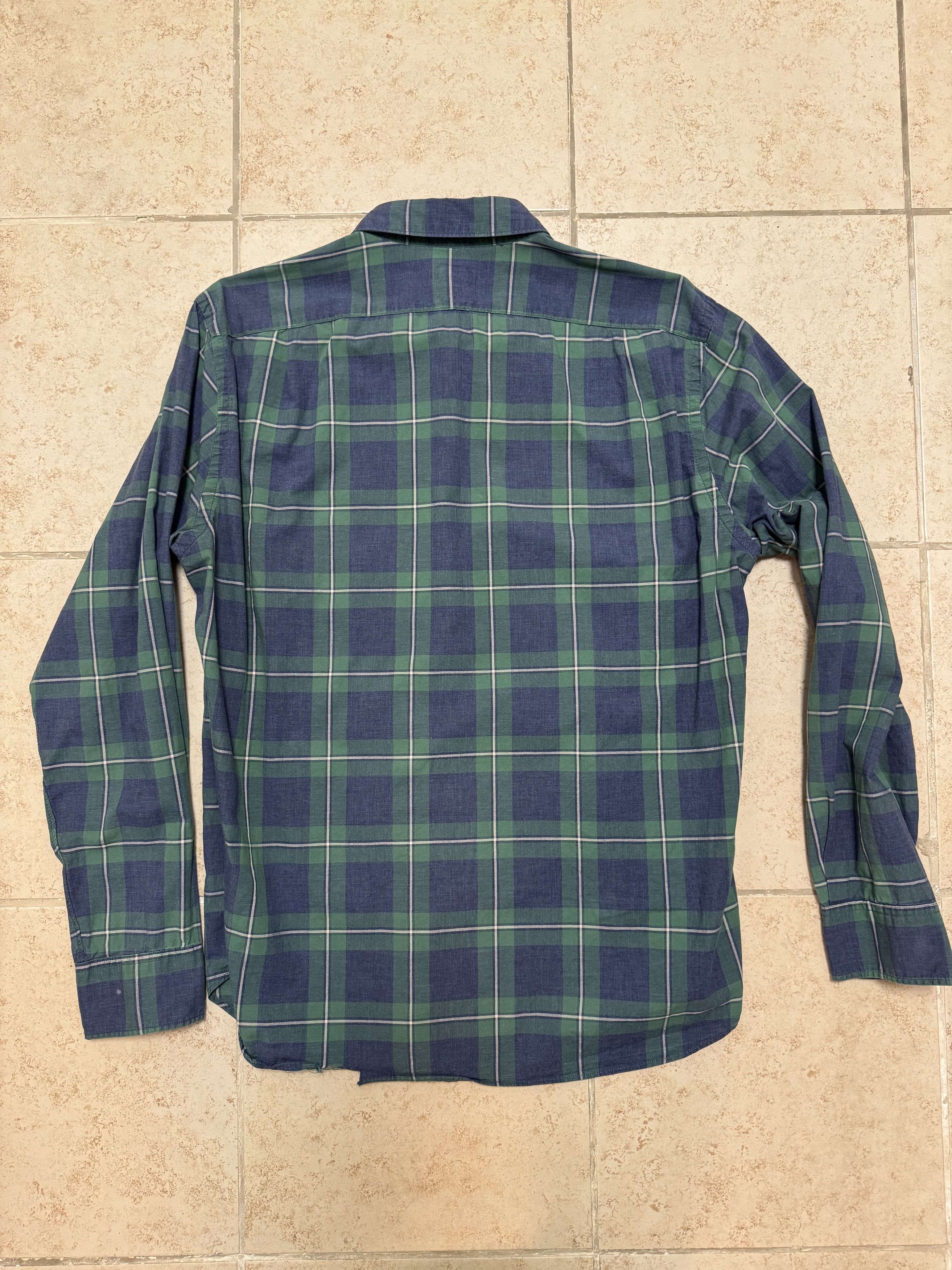 J.Crew J Crew Green Blue Tartan Button Down Shirt - Size L Slim Size US L / EU 52-54 / 3 - 2 Thumbnail