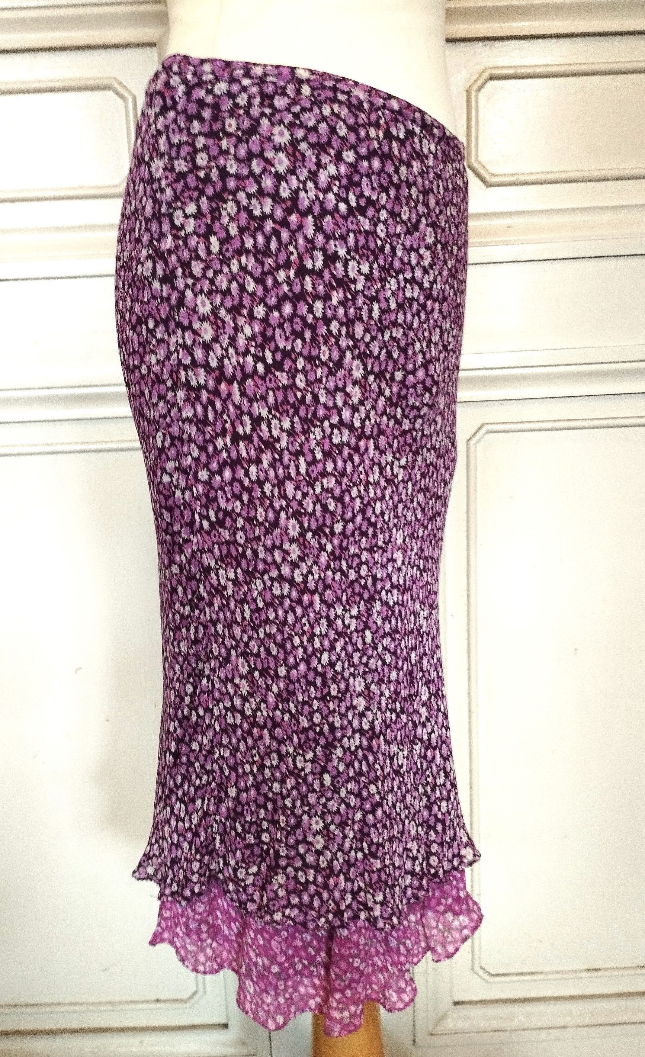 Designer Rene Derhy Jupe Crepe Liberty Superpositions Preppy T S Size 26" / US 2 / IT 38 - 4 Thumbnail