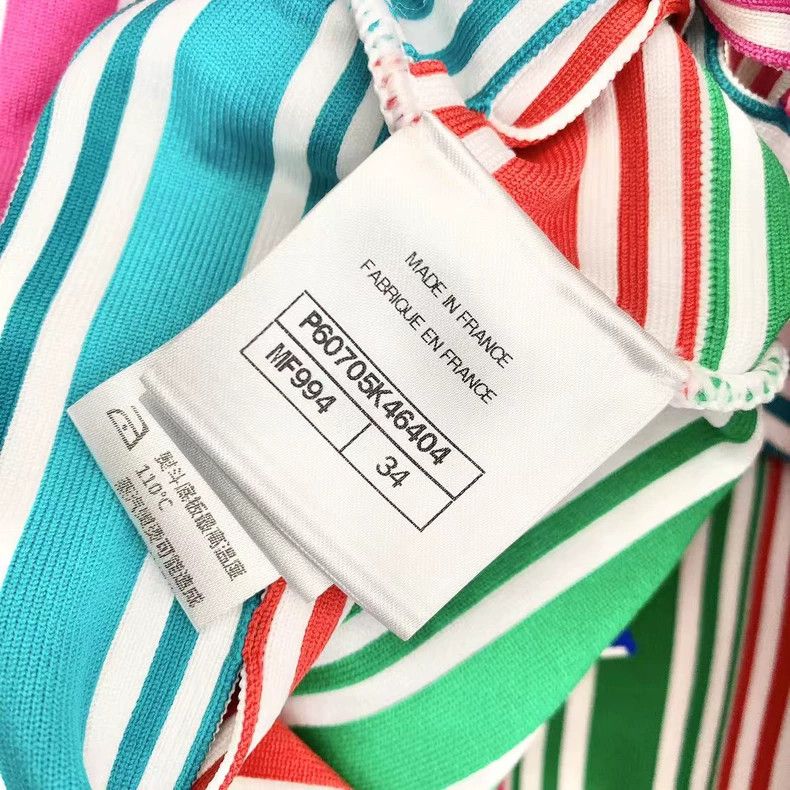 Chanel Chanel Rainbow striped logo knitted strap vest Size XXS / US 00 / IT 34 - 5 Thumbnail