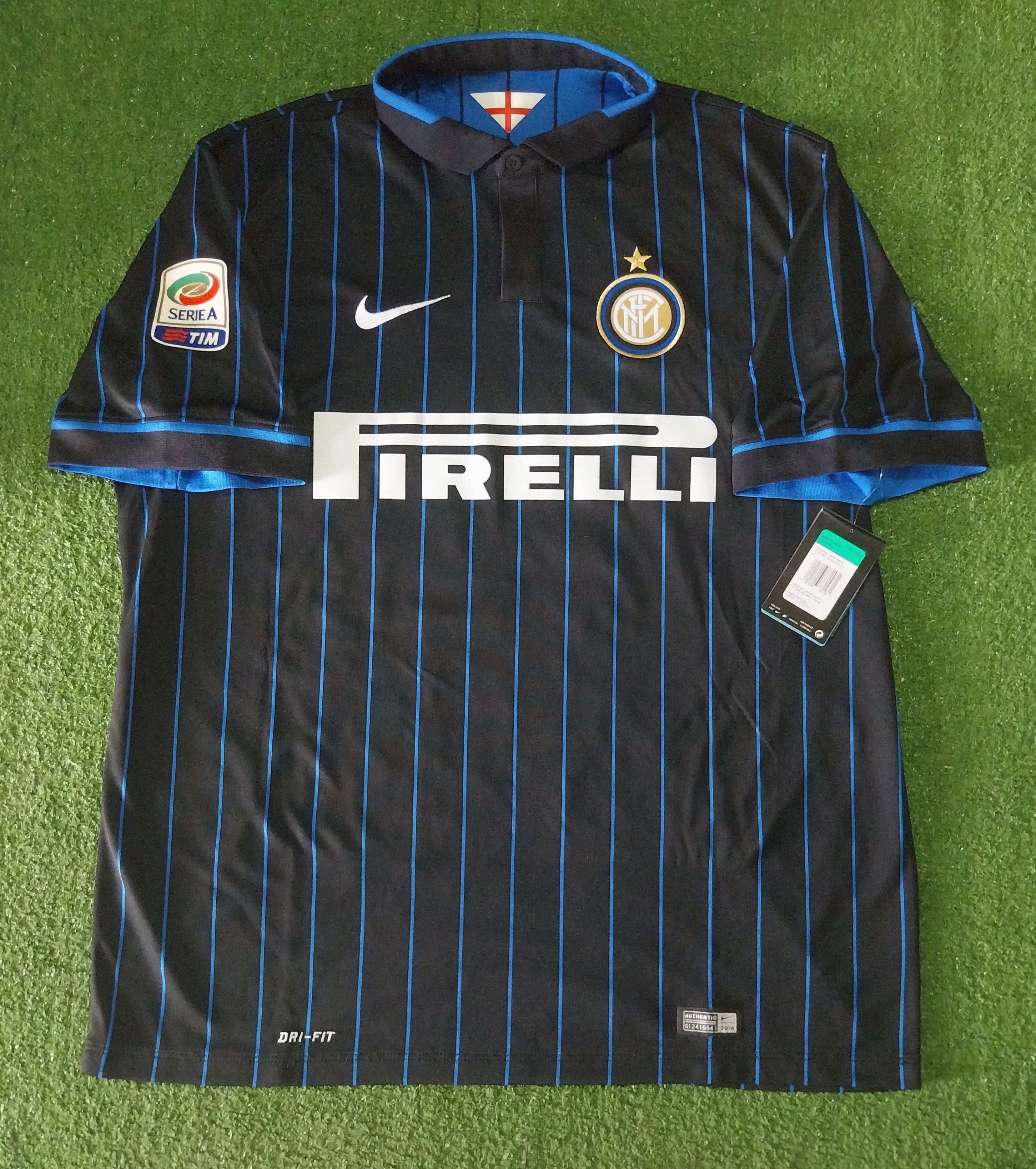 image of Nike x Soccer Jersey Inter Milan Home 2014/2015 Vidic Jersey Football in Black, Men's (Size XL)