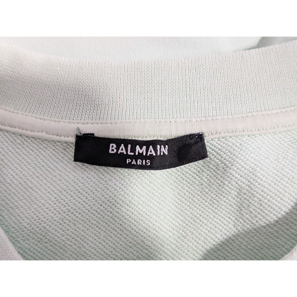 Balmain o1rshd1 Crewneck With B Logo in Light Mint Green Size US M / EU 48-50 / 2 - 14 Thumbnail