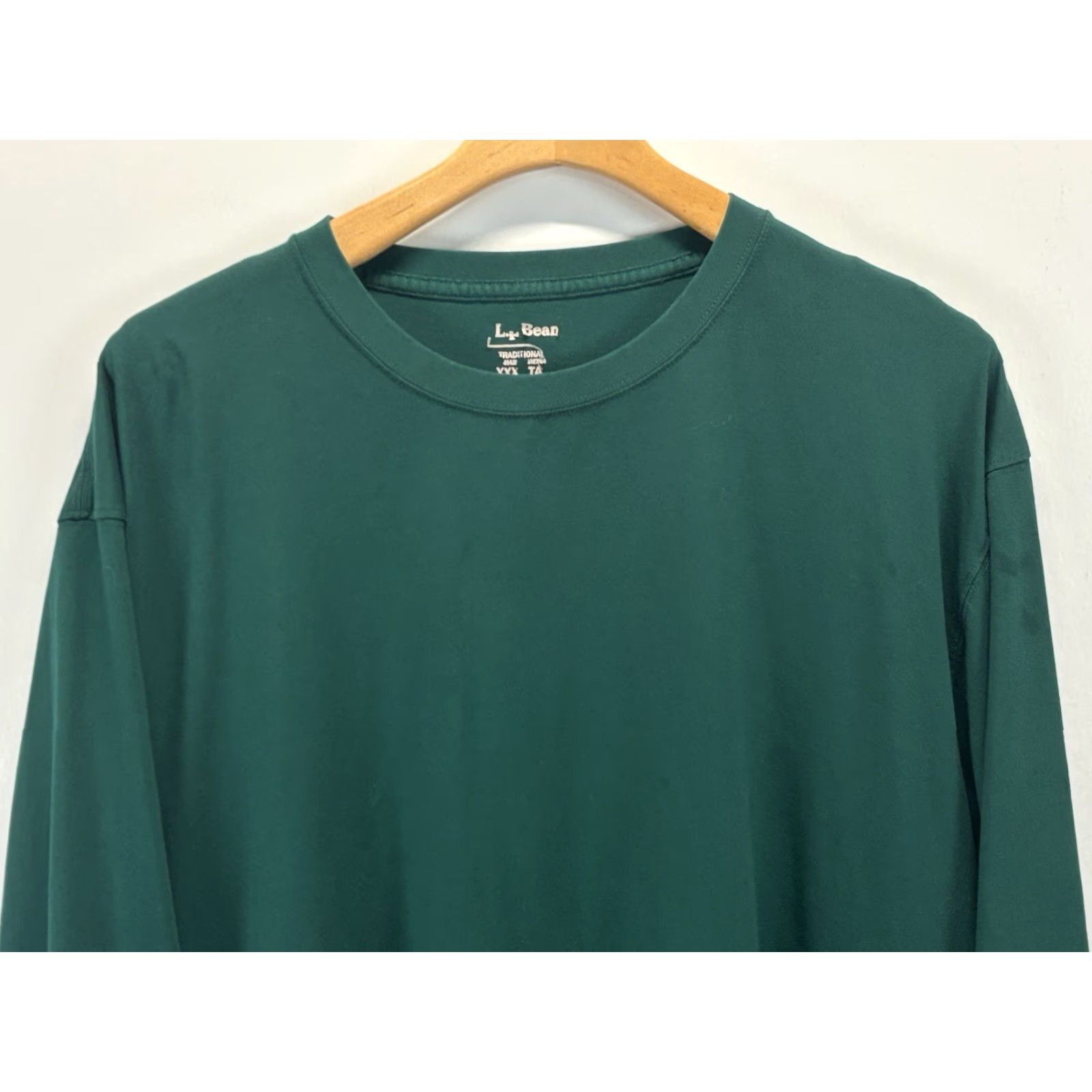 Vintage L.L. Bean Long Sleeve Cotton T-Shirt Sz 3XLT Men's Dark Green Big & Tall Crew Neck Size US XXL / EU 58 / 5 - 2 Thumbnail