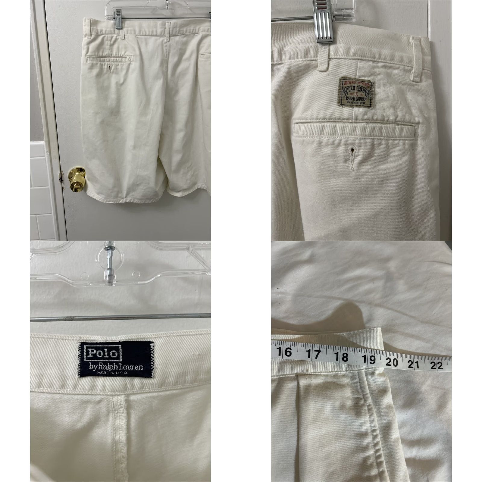 Polo Ralph Lauren VINTAGE Polo Ralph Lauren Shorts White Chino Pleated 9” Made In USA Mens 39 Size US L / EU 52-54 / 3 - 8 Thumbnail
