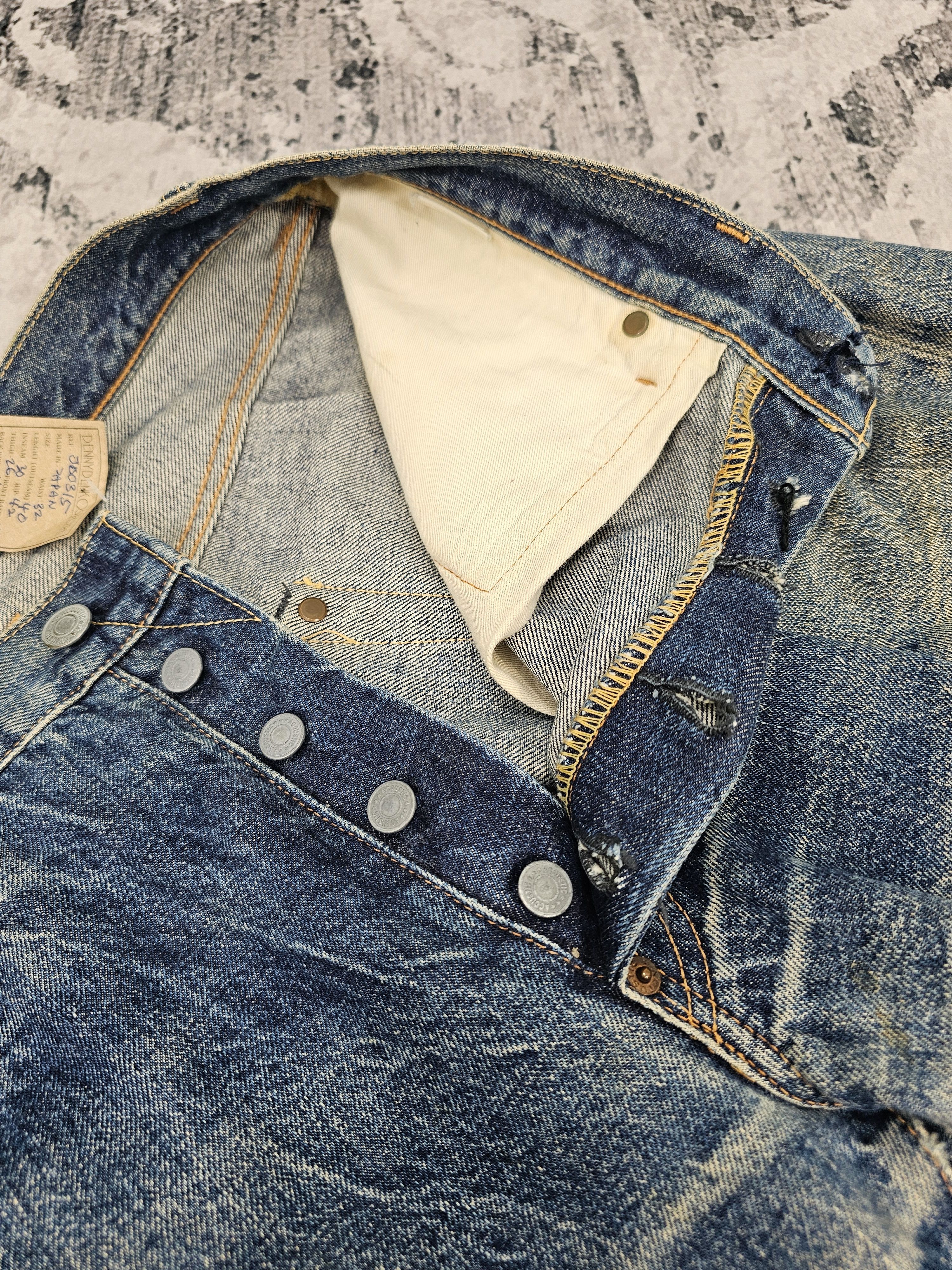Japanese Brand ACOUSTIC Selvedge Redline Paint Splash Ripped Jeans JB0315 Size US 32 / EU 48 - 16 Thumbnail