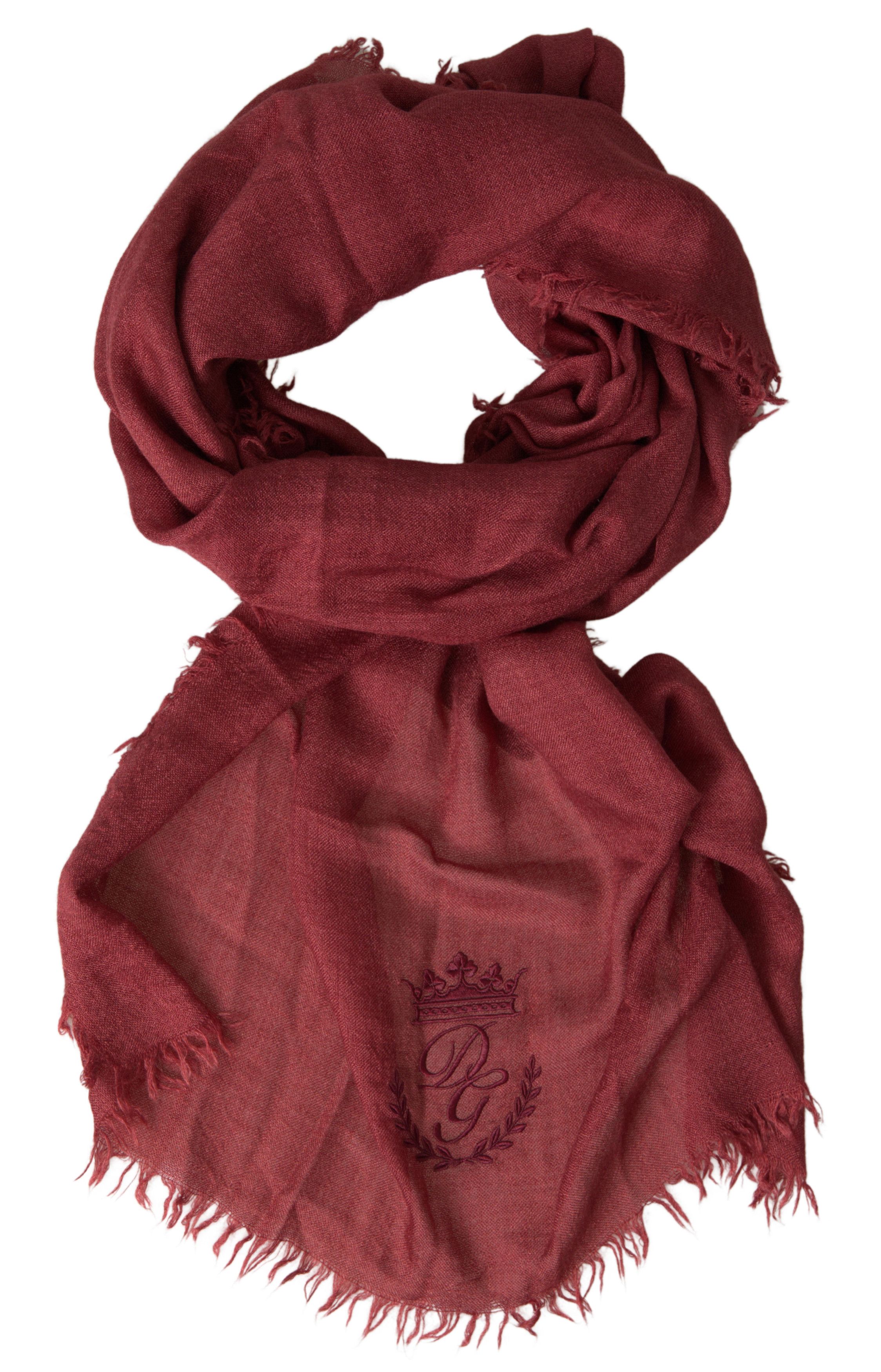 Dolce & Gabbana Luxury Cashmere Silk Men's Maroon Men's Scarf Size ONE SIZE - 1 Thumbnail