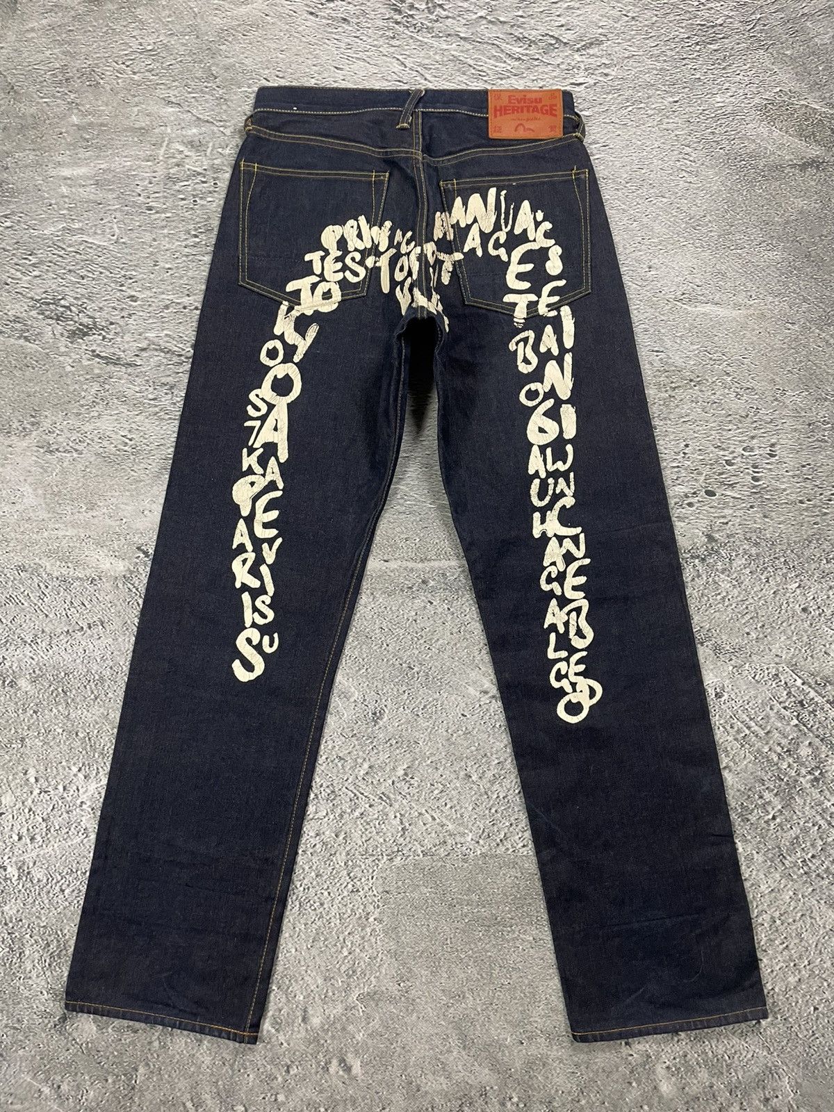 Evisu Evisu jeans daicock big logo white selvedge denim letters Size US 30 / EU 46 - 1 Thumbnail