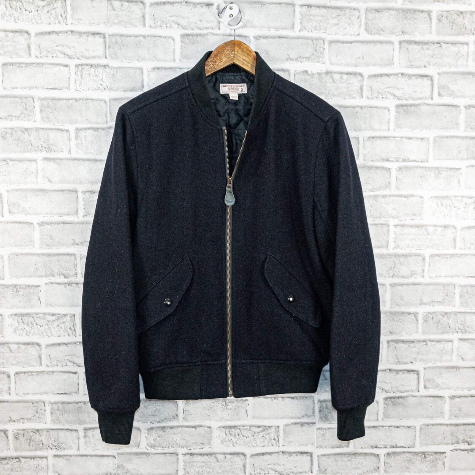 Wallace & Barnes Wallace & Barnes J.crew Men's Wool MA 1 Bomber Jacket Navy Size US S / EU 44-46 / 1 - 2 Thumbnail