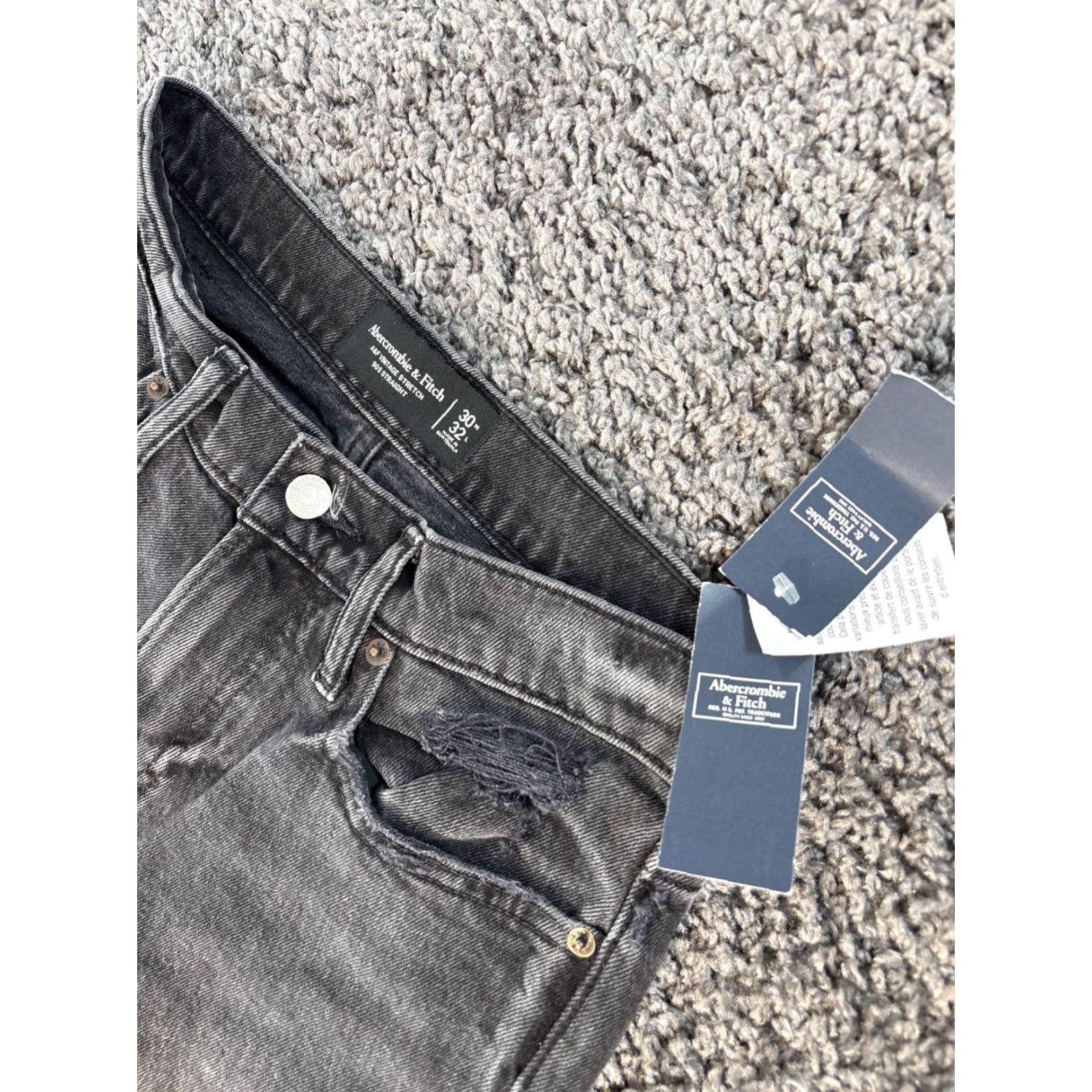 Abercrombie & Fitch VINTAGE Abercrombie & Fitch Jeans Mens 28x30 Black Jeans Straight 90s Mens Size US 28 / EU 44 - 5 Thumbnail