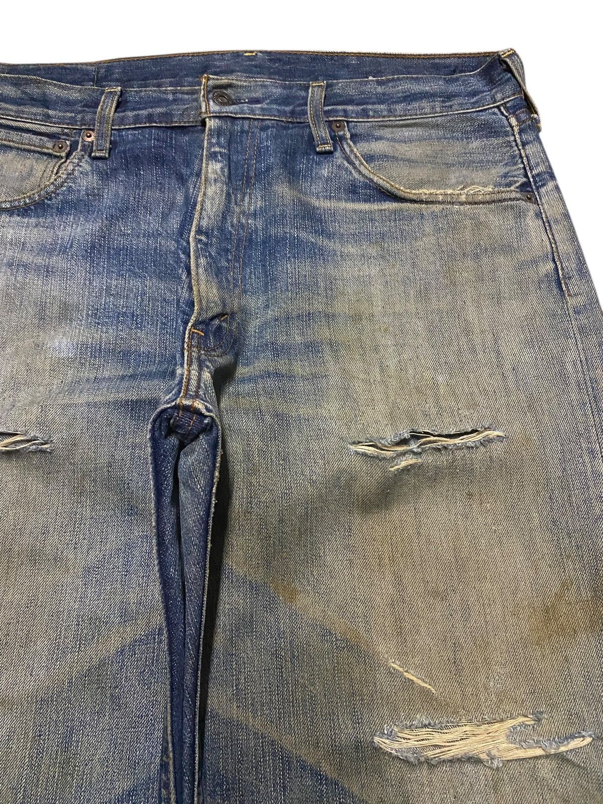 Levi's Vintage Levis 503 Mud Wash Distressed Button J09 Baggy Jeans Size US 34 / EU 50 - 8 Thumbnail