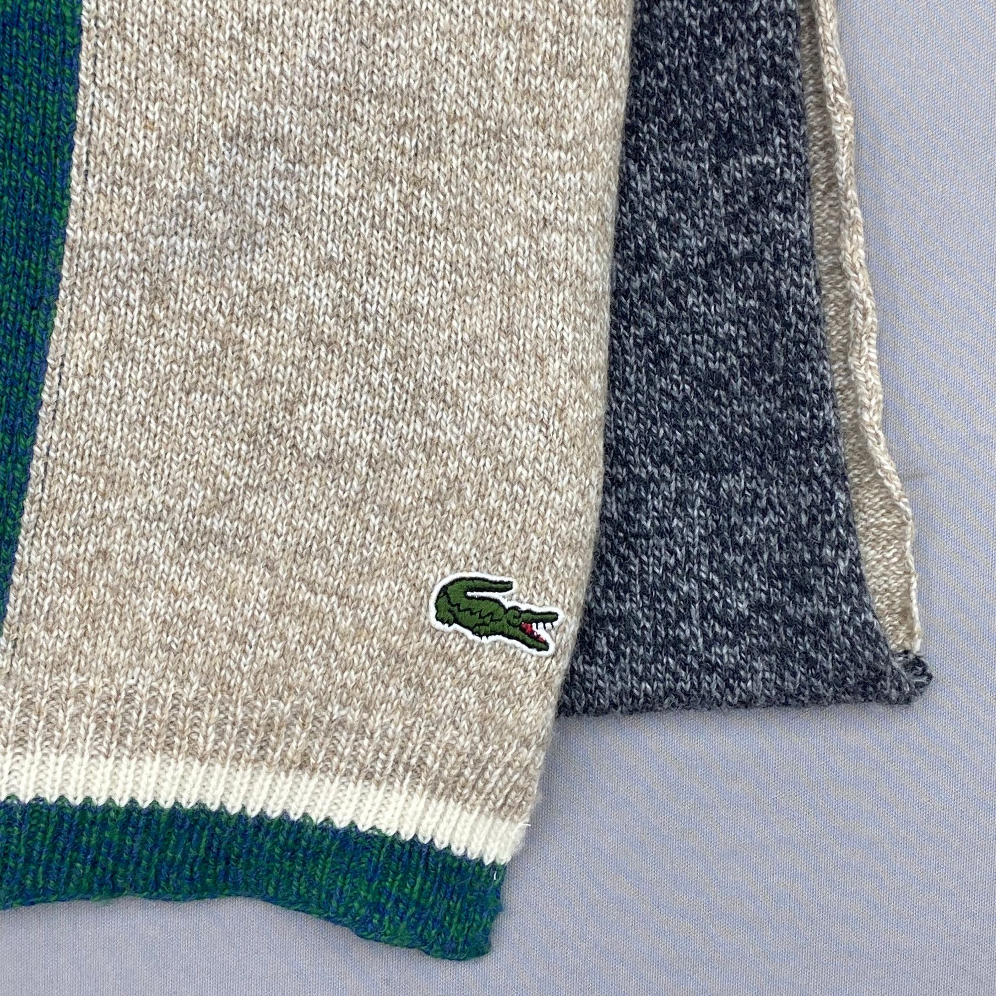 Lacoste Vintage Lacoste Scarf Muffler Wool Ribbed Knit Scarves Size ONE SIZE - 4 Thumbnail