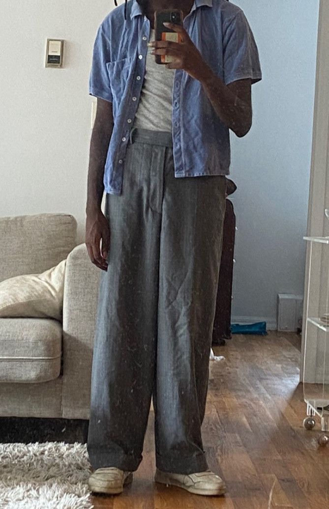 Eckhaus Latta Grey Pinstripe Sway Trousers Size US 32 / EU 48 - 6 Thumbnail