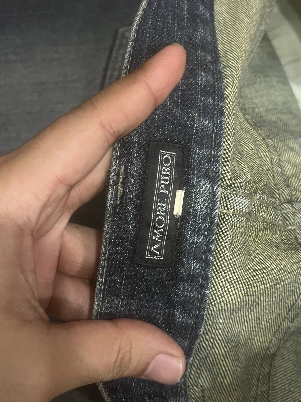 Undercover Vintage Japanese Brand Amore Puro Dark Whisker Frayed Jeans Size US 29 - 15 Thumbnail