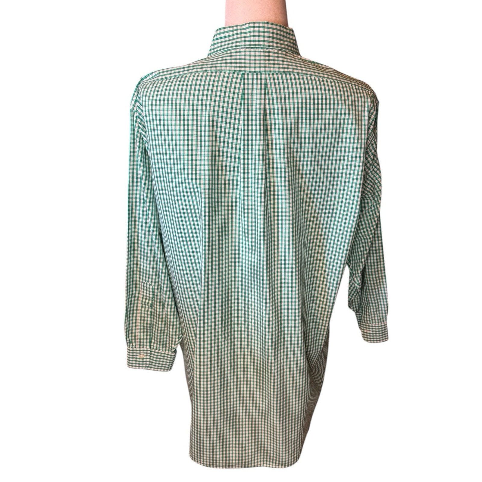 Brooks Brothers Brooks Brothers Shirt Green White Gingham Button Down Size US XXL / EU 58 / 5 - 6 Thumbnail