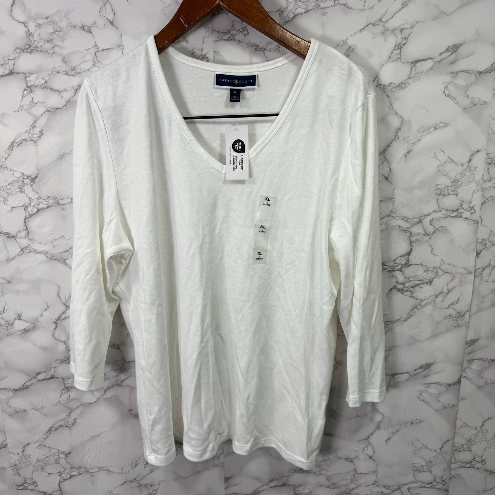 Other Karen Scott Women’s Blouse Top sz XL V-Neck NEW #G531 Size XL / US 12-14 / IT 48-50 - 3 Thumbnail