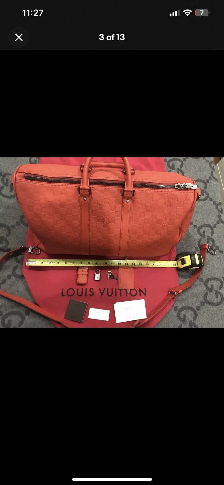 Louis Vuitton 100% AUTH LOUIS VUITTON DAMIER INFINI KEEPALL BAG 45 DUFFLE Size ONE SIZE - 2 Thumbnail