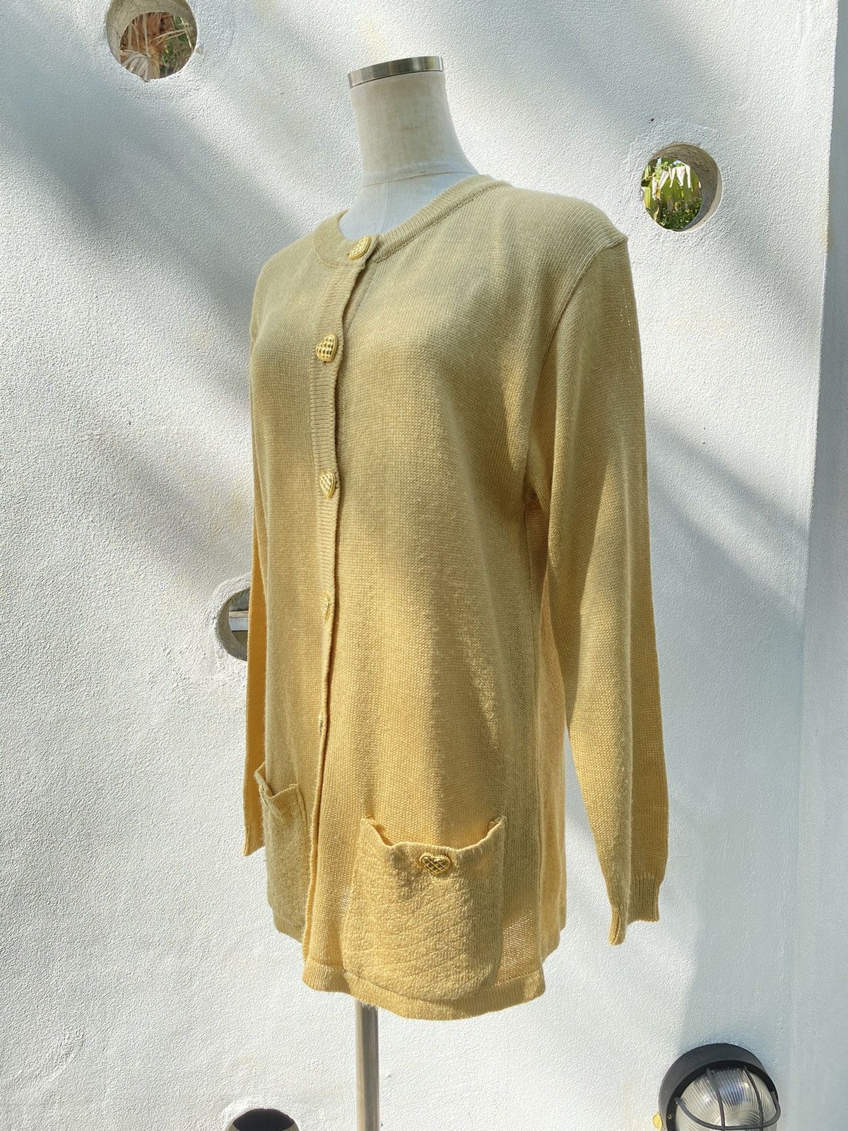 Vintage PALLS PYRA Yellow Knit Cardigan Size M / US 6-8 / IT 42-44 - 22 Thumbnail