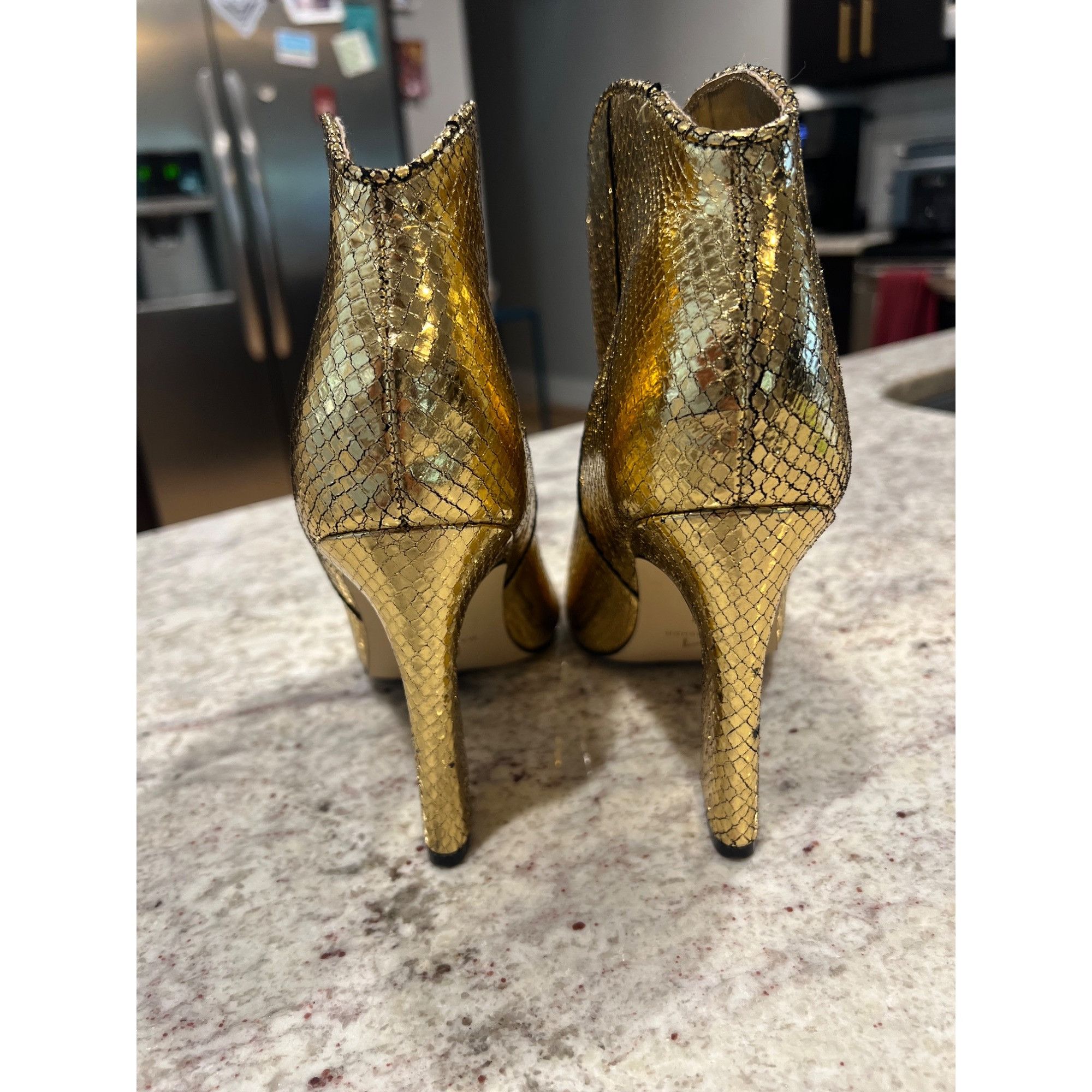 Marc Fisher Marc Fisher Women's Masina Gold High Heel Booties - Size 8.5 Size US 8.5 / IT 38.5 - 5 Thumbnail
