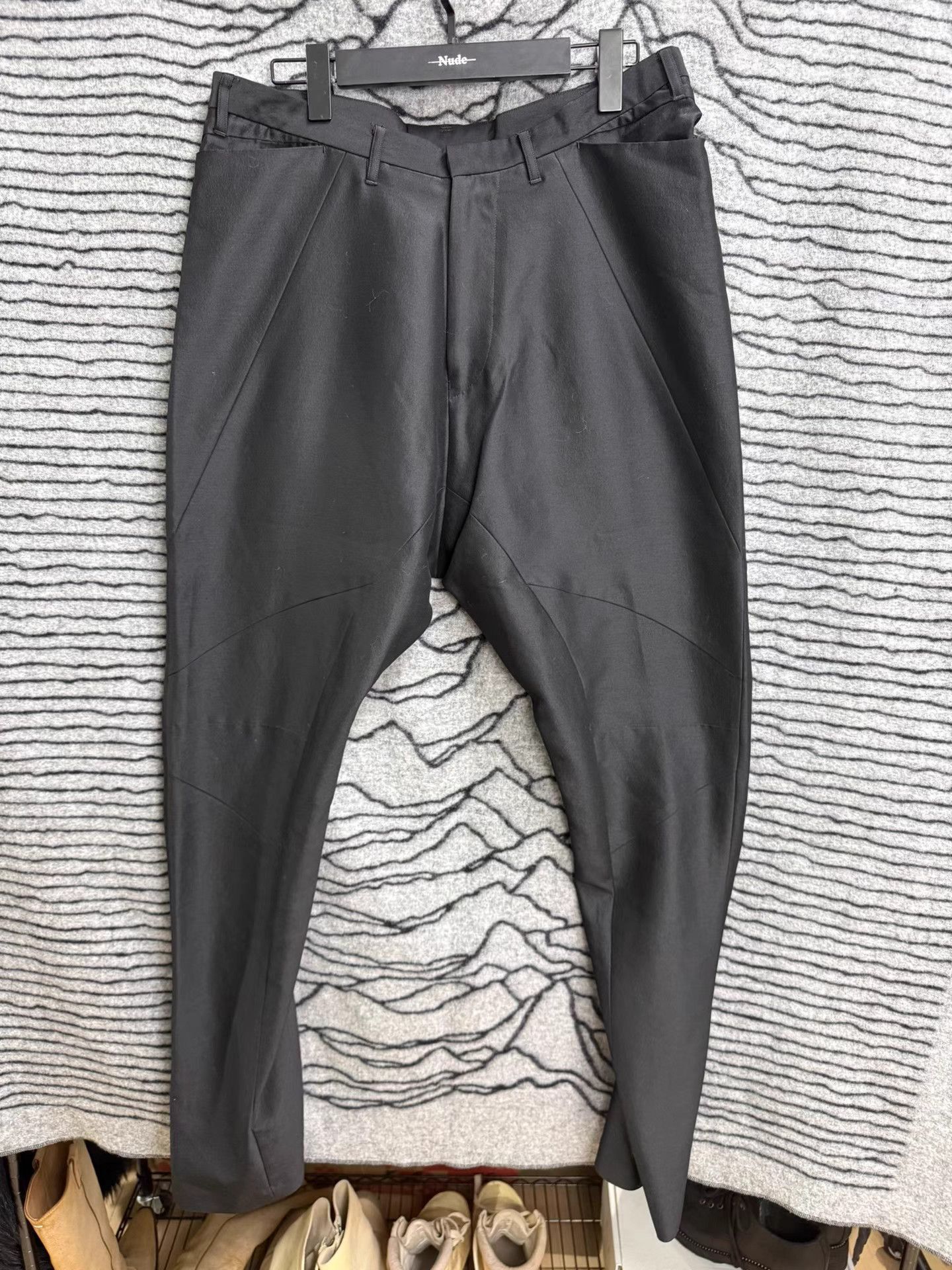 Julius Julius 14AW Silk-Wool Blend Deconstructed Trousers K20 Size US 33 - 1 Thumbnail