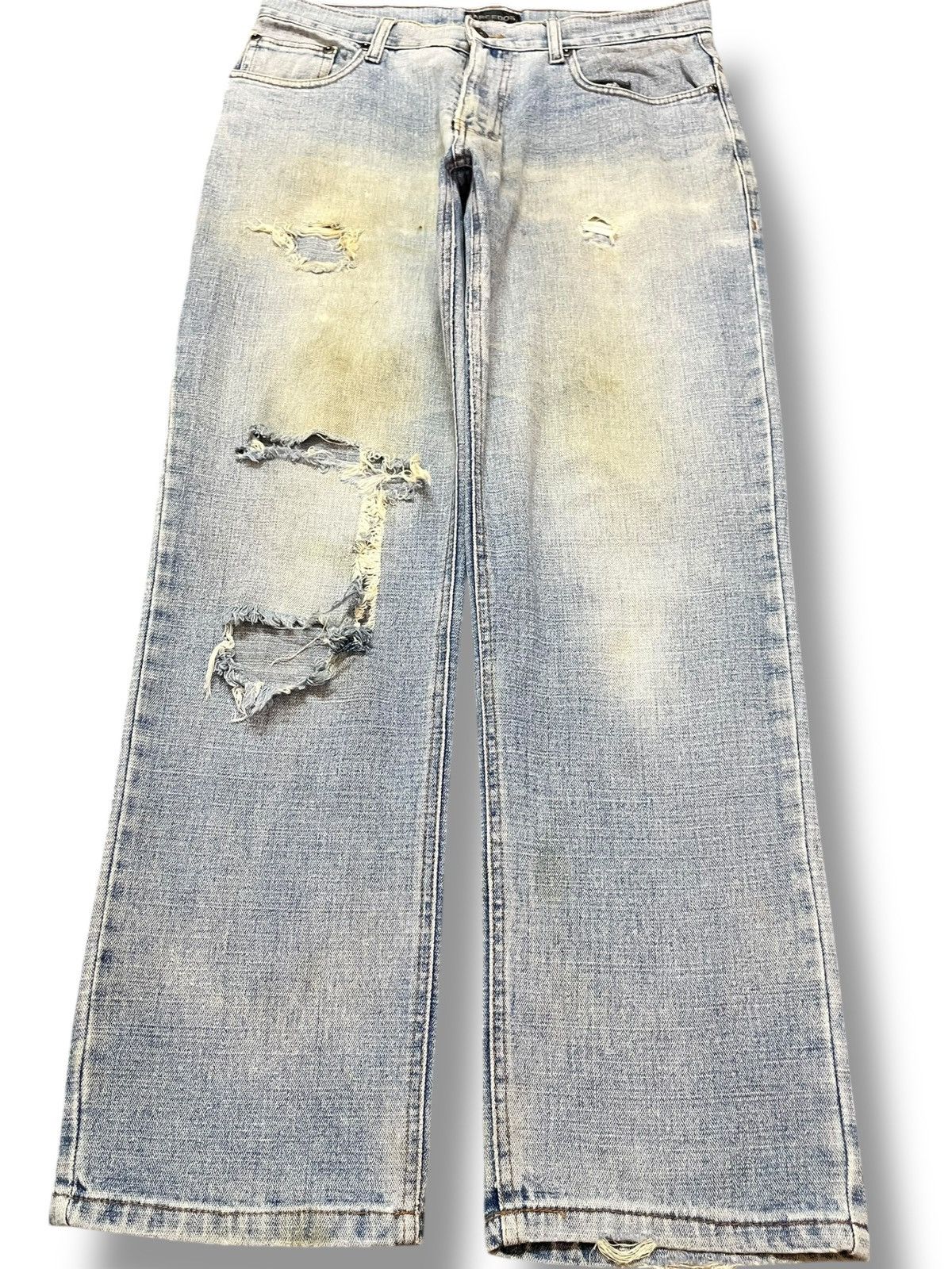 Japanese Brand Vintage Barcedos Faded Ripped Distressed Denim Size US 33 - 1 Thumbnail