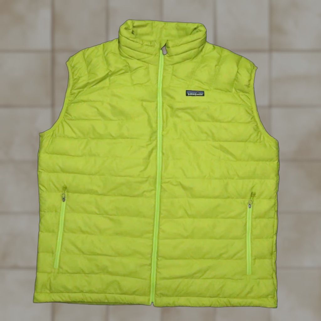Patagonia Patagonia Vest Mens XL Puffer Jacket Yellow Down Full Zip Pockets Quilted Lightweight Size US XL / EU 56 / 4 - 1 Thumbnail