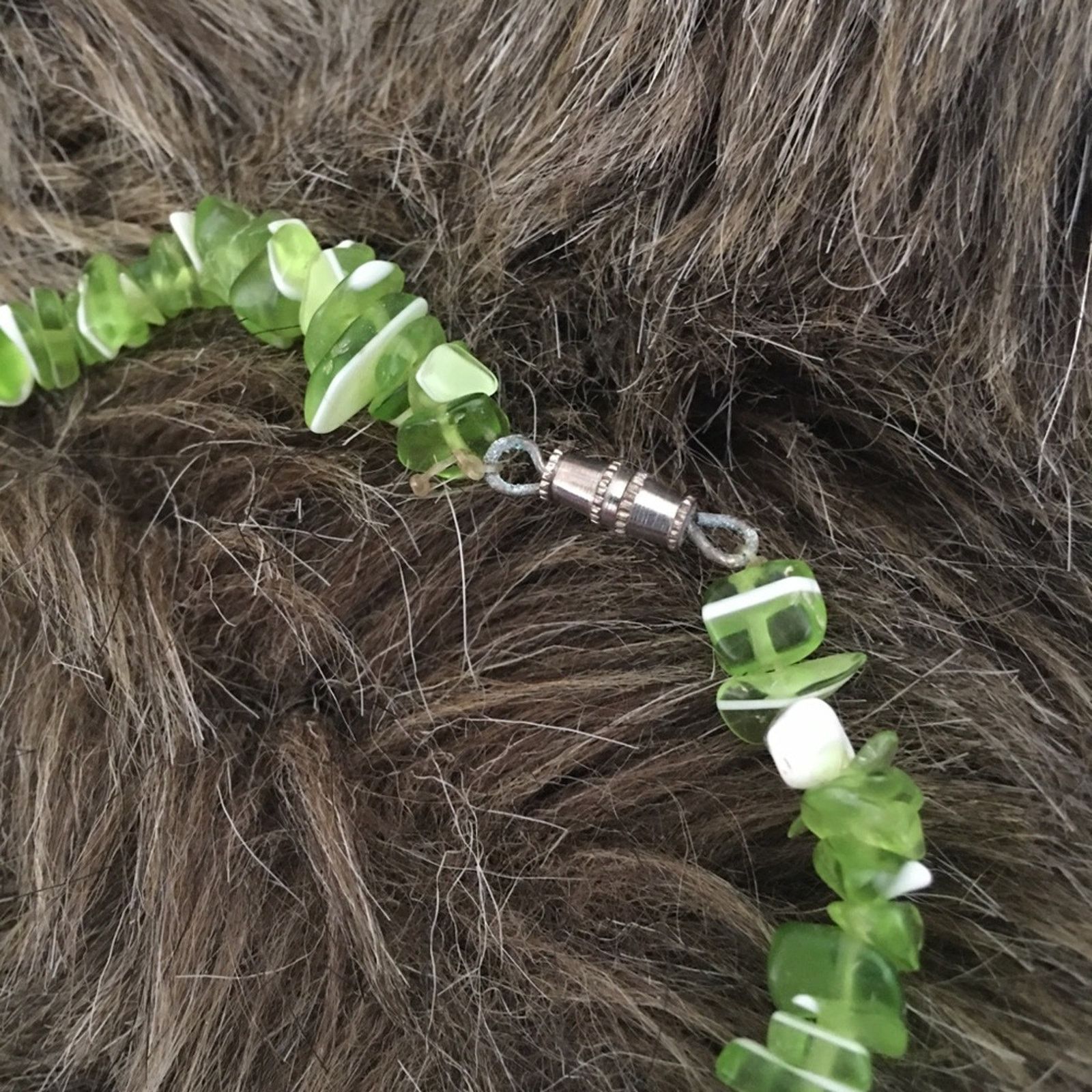 Vintage Vintage faux green gem bead necklace Size ONE SIZE - 7 Thumbnail