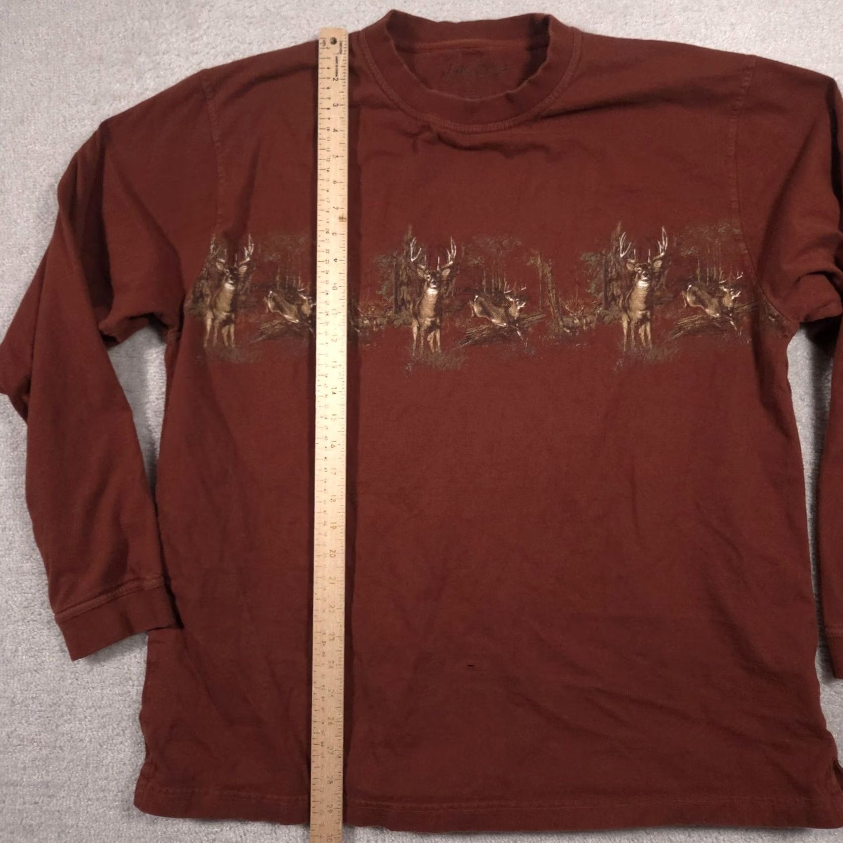 Vintage North River Outfitters Shirt Mens 2XL Brown Deer Buck Graphic Tee Long Sleeve Size US XXL / EU 58 / 5 - 6 Thumbnail