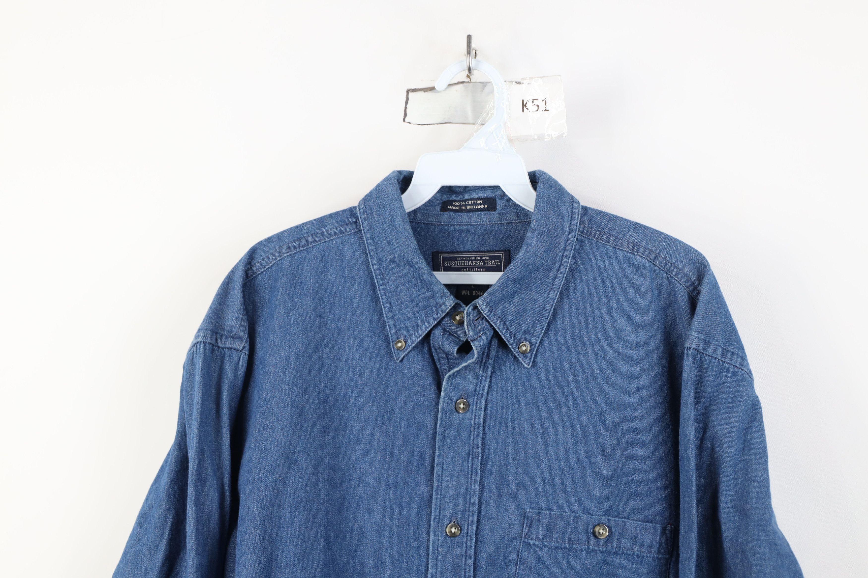 Vintage Vintage 90s Streetwear Denim Jean Collared Button Down Shirt Size US L / EU 52-54 / 3 - 2 Thumbnail