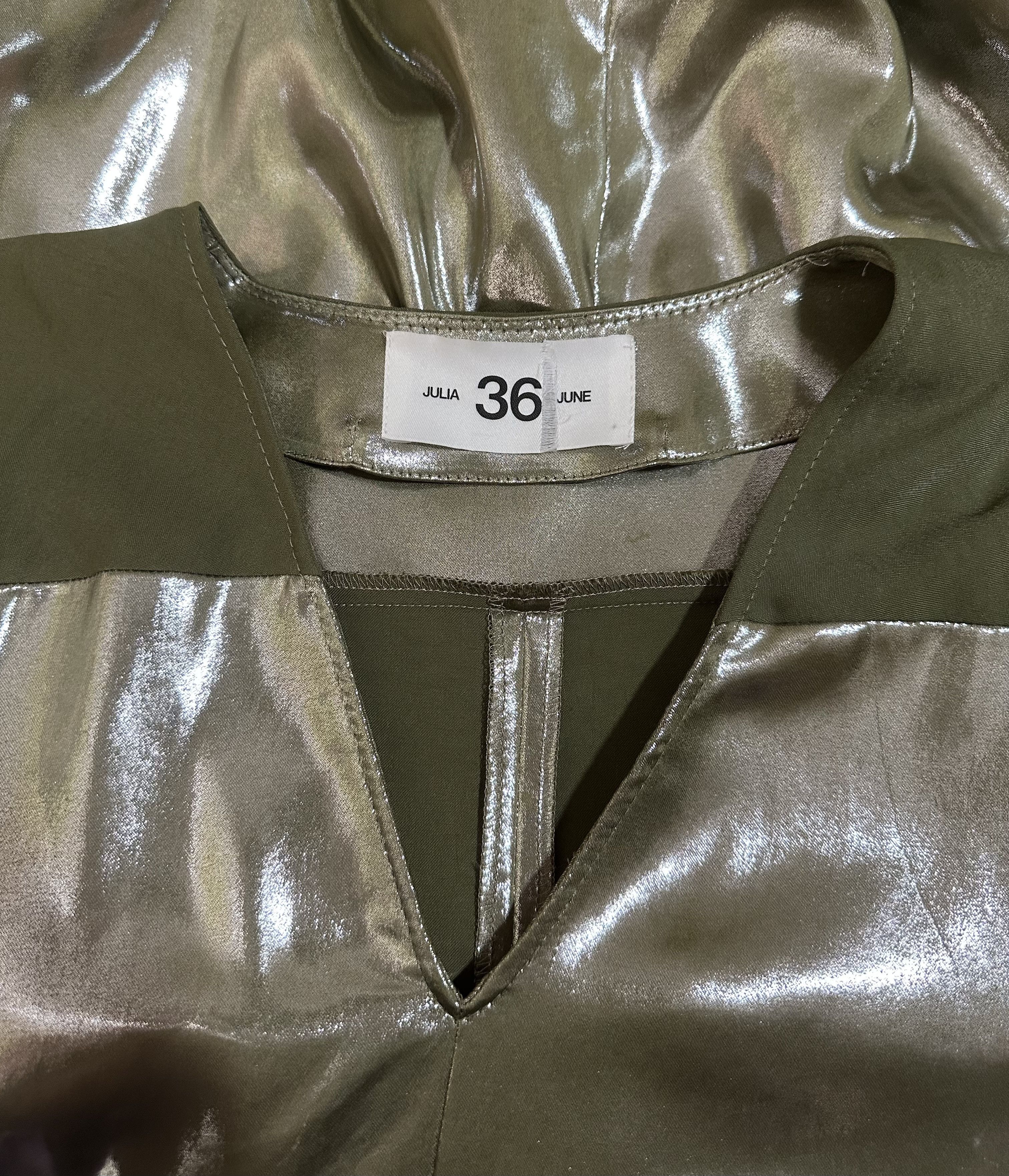 Designer green dress with metallic effect Size XS / US 0-2 / IT 36-38 - 5 Thumbnail