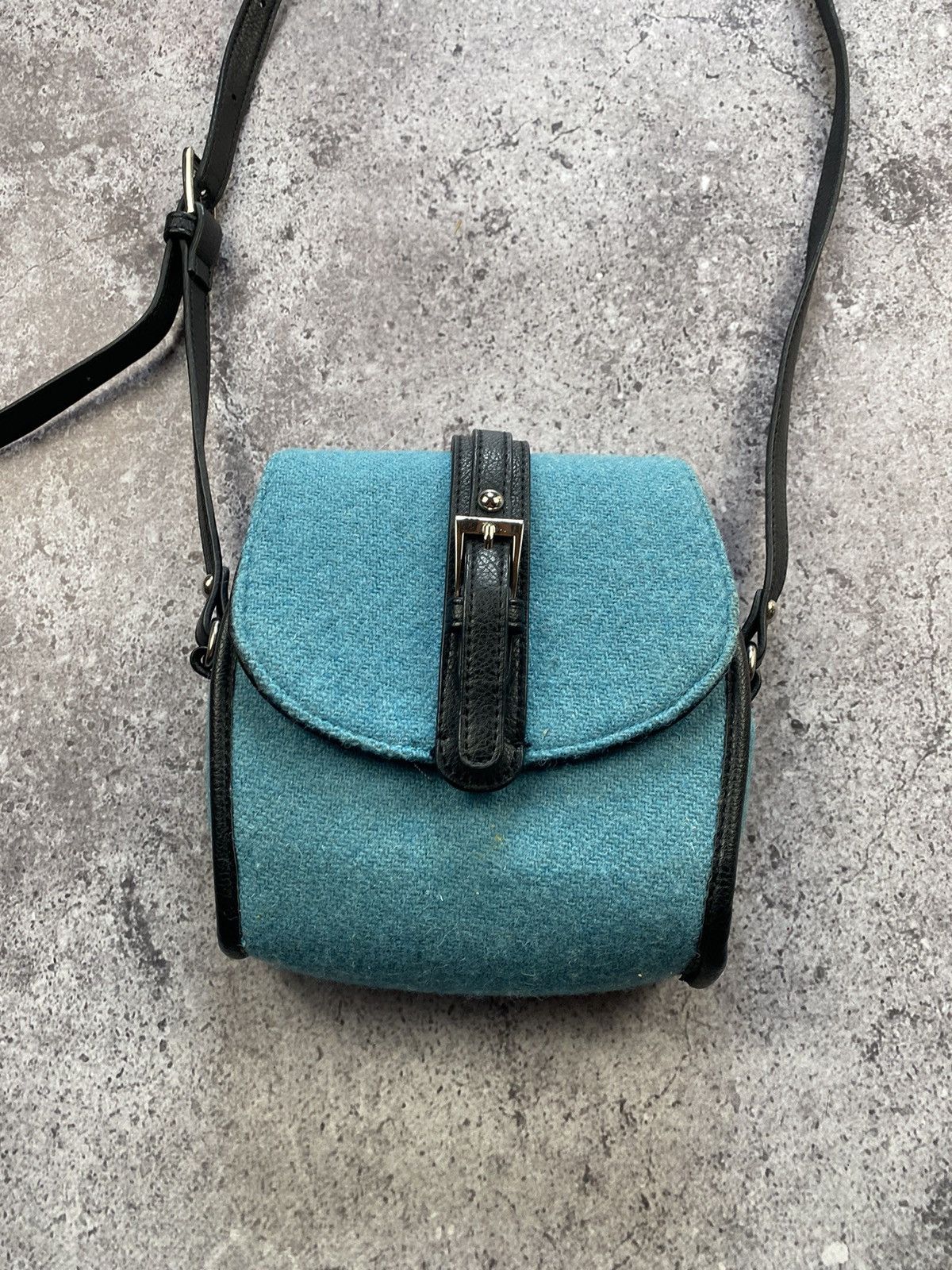 Harris Tweed Harris Tweed Wool Messenger Vintage Bag Blue Size ONE SIZE - 3 Thumbnail
