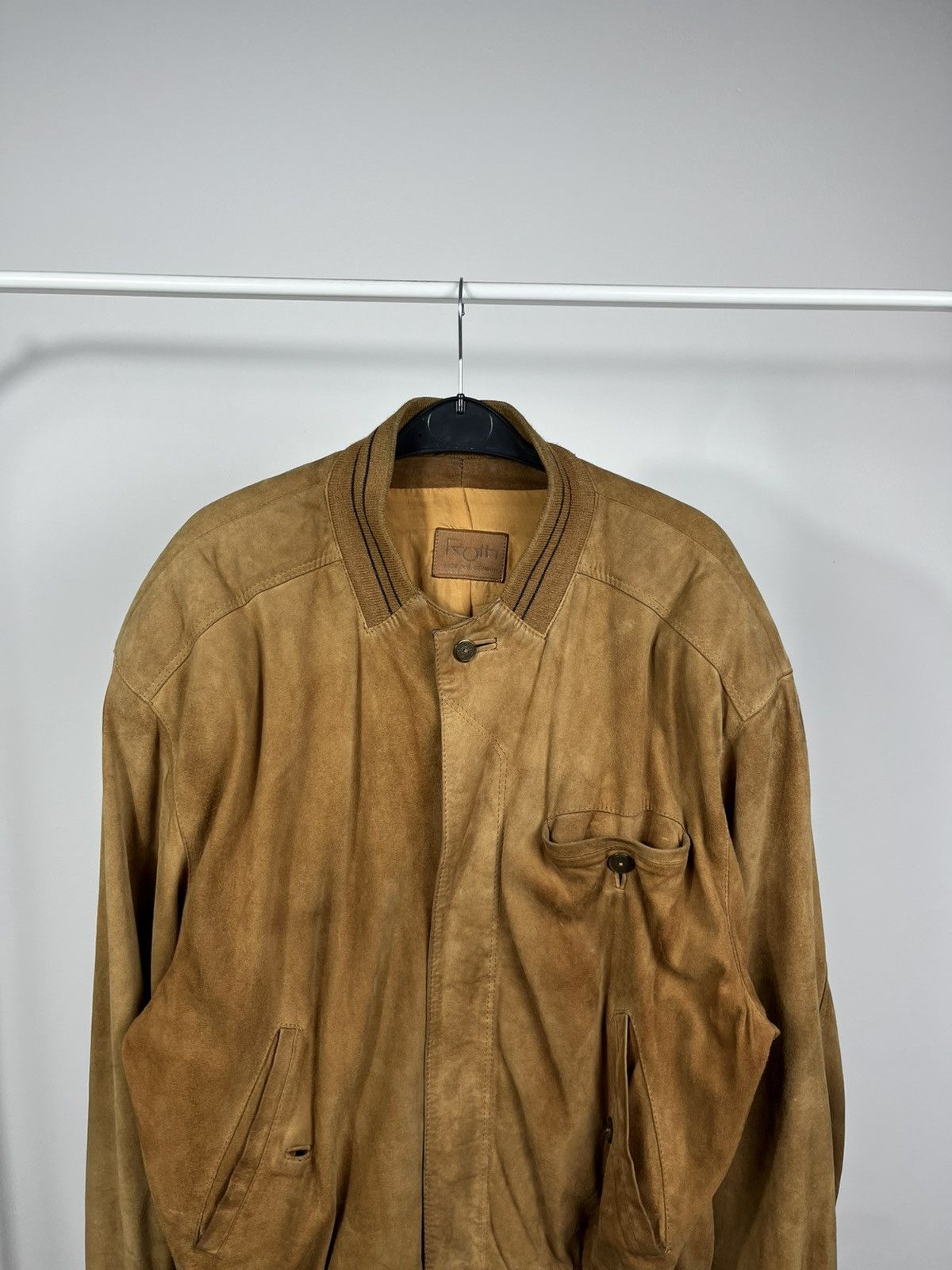 Leather Roth Suede Leather Bomber Jacket Brown Men’s Size 50 Size US L / EU 52-54 / 3 - 2 Thumbnail