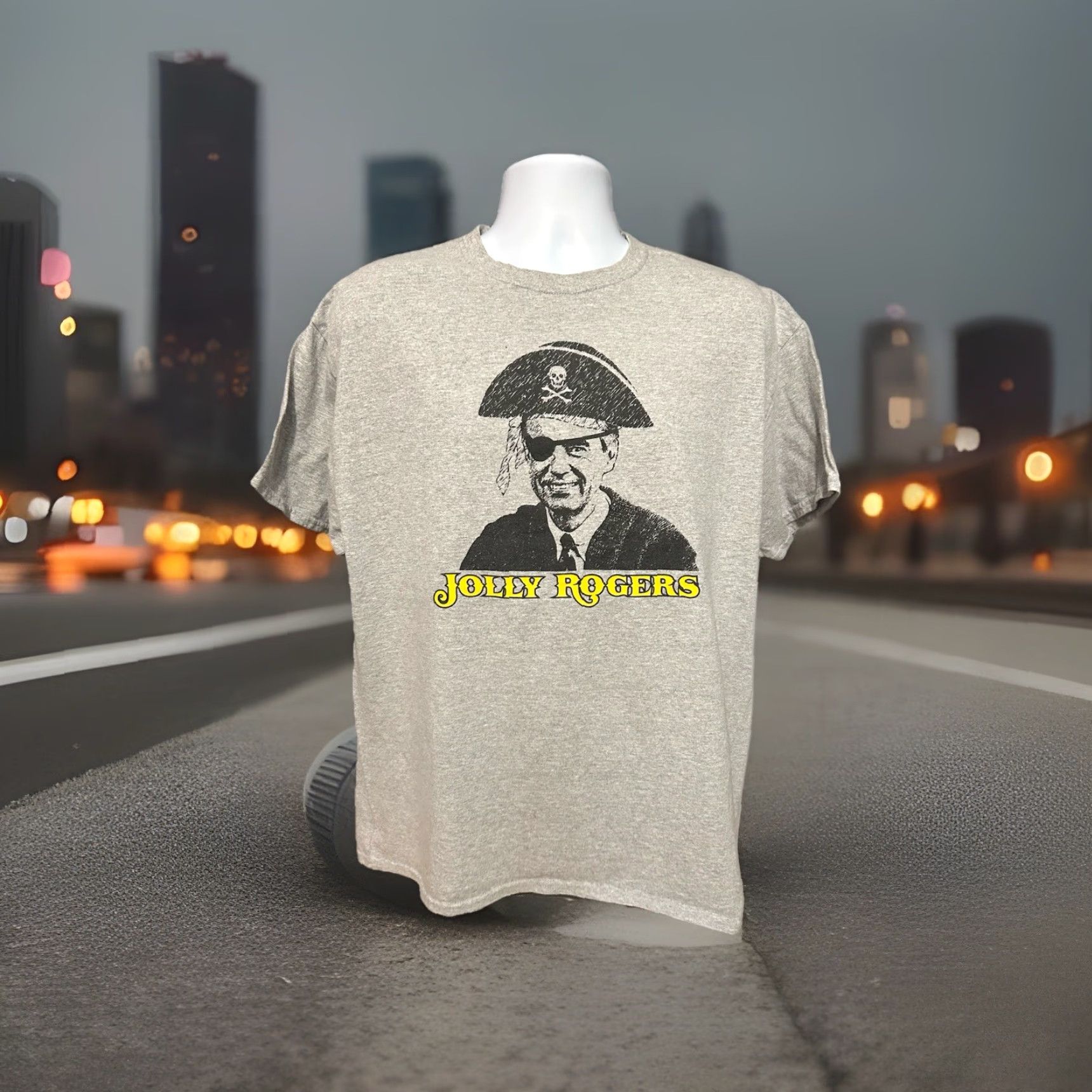 Gildan Gildan T-Shirt Pittsburgh Pirates Jolly Rogers Crew Neck Men XL Gray Short Sleeve Sports Vintage No Size US XL / EU 56 / 4 - 6 Thumbnail