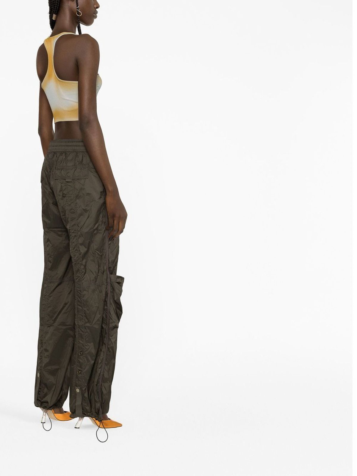 Off-White o1gr1nt0425 Laundry Ribbed Rowing Top in Beige Grey Size XS / US 0-2 / IT 36-38 - 3 Thumbnail