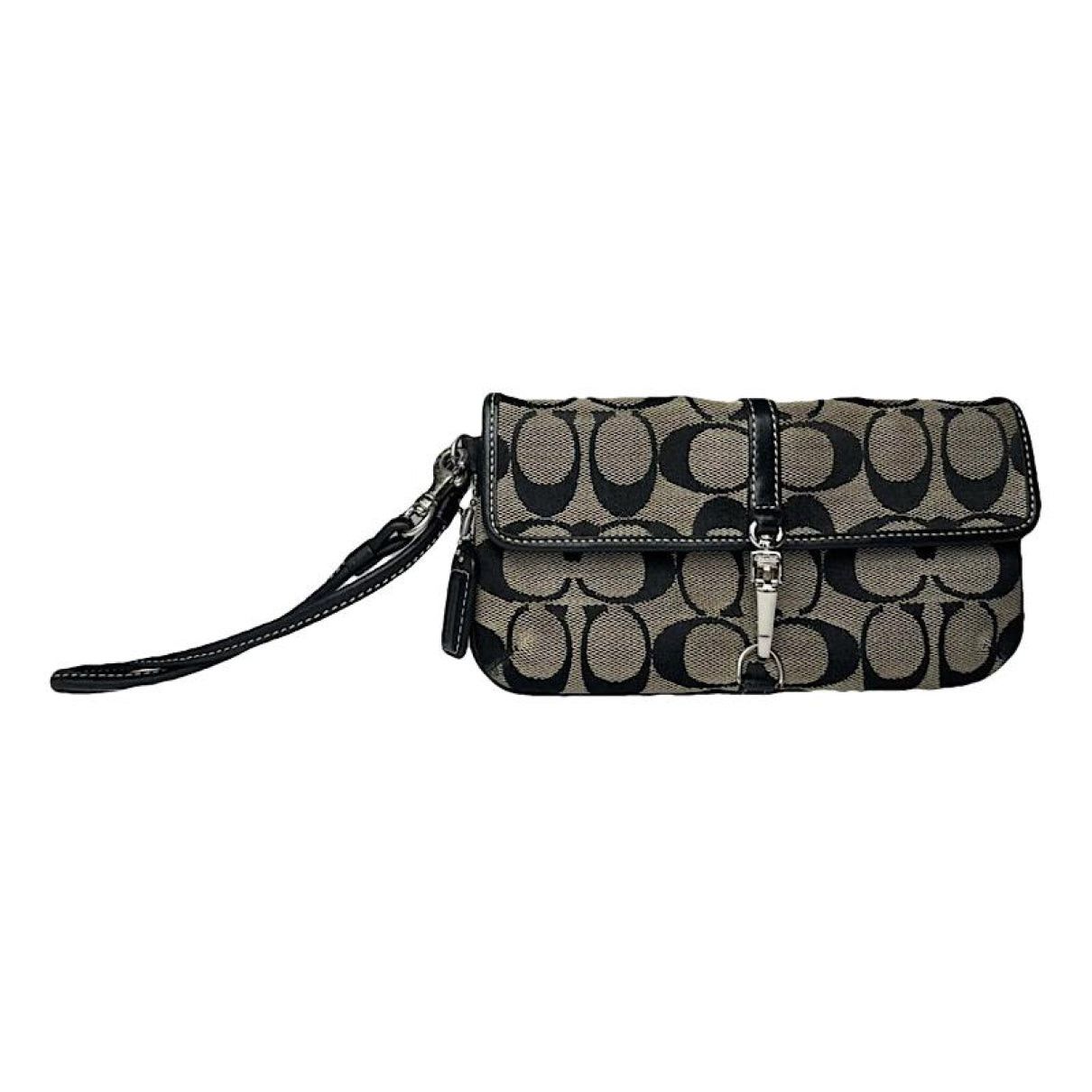Coach Signature Sufflette Black Cotton Clutch Bag Size ONE SIZE - 1 Thumbnail