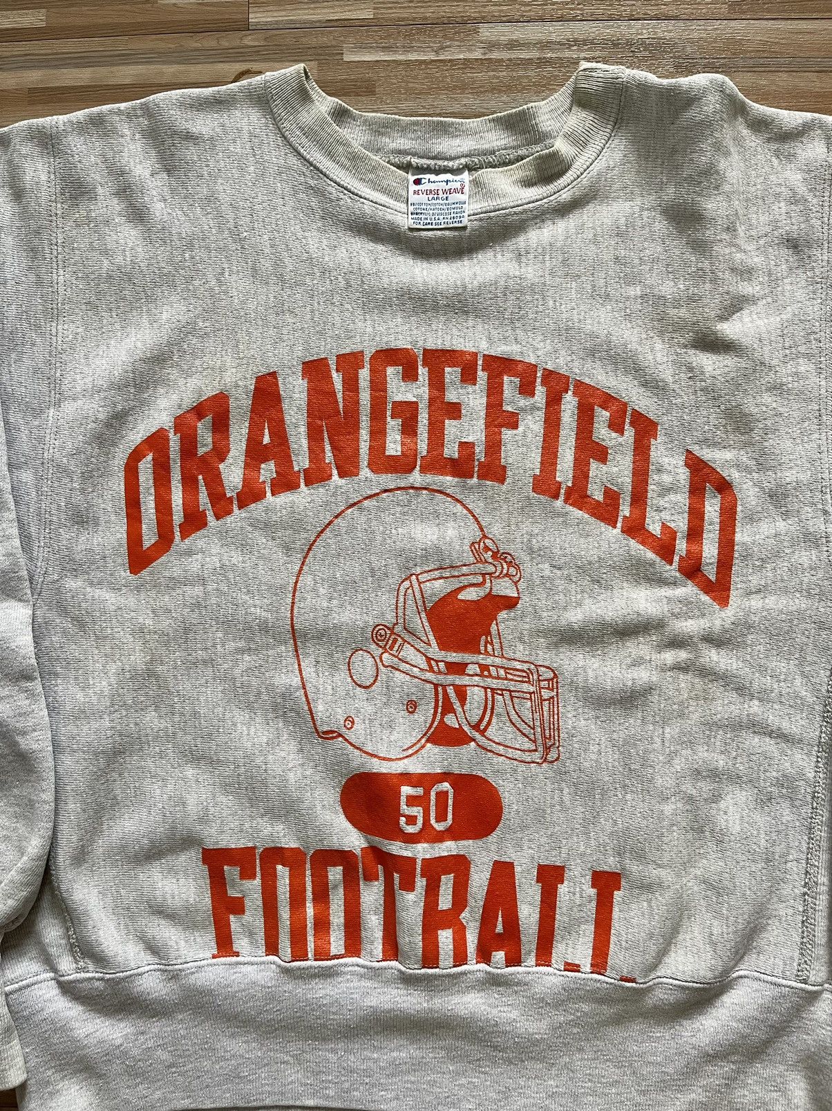 Champion Vintage 90s Champion Reverse Weave Orangefield Crewneck SzL Size US L / EU 52-54 / 3 - 2 Thumbnail