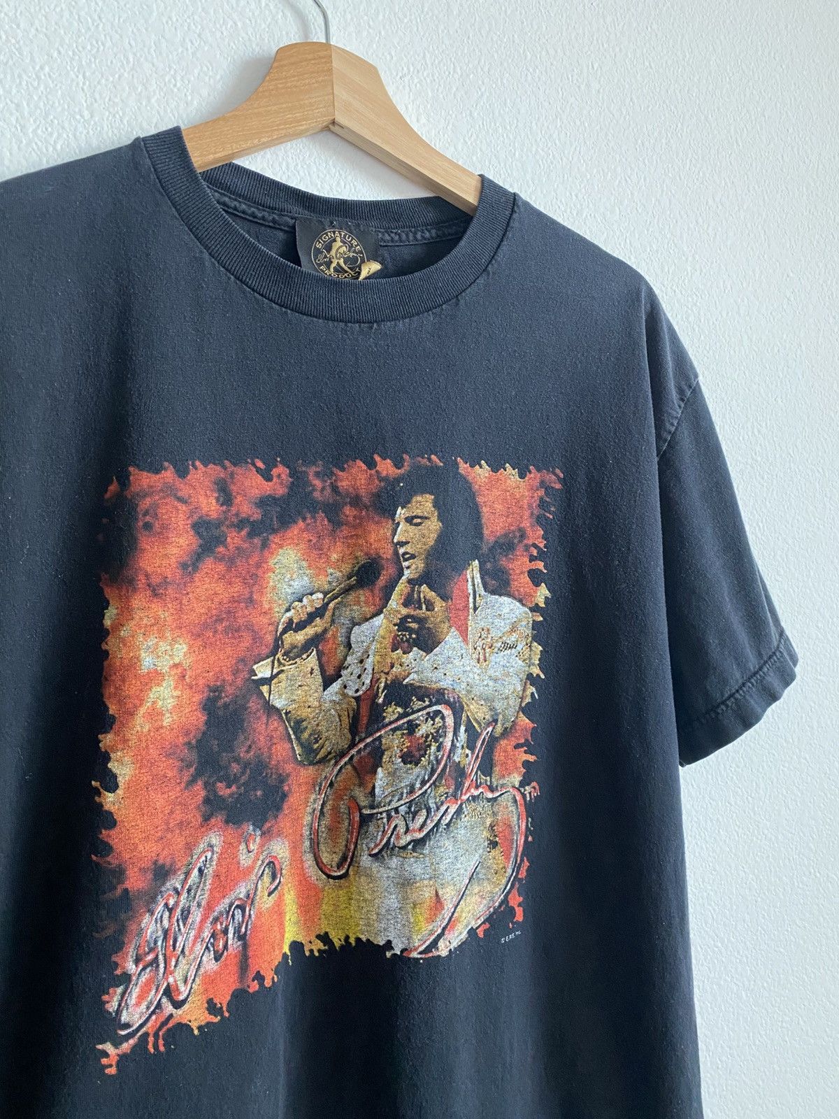Band Tees Vintage Flame Elvis Presley Faded Tee Size US L / EU 52-54 / 3 - 3 Thumbnail