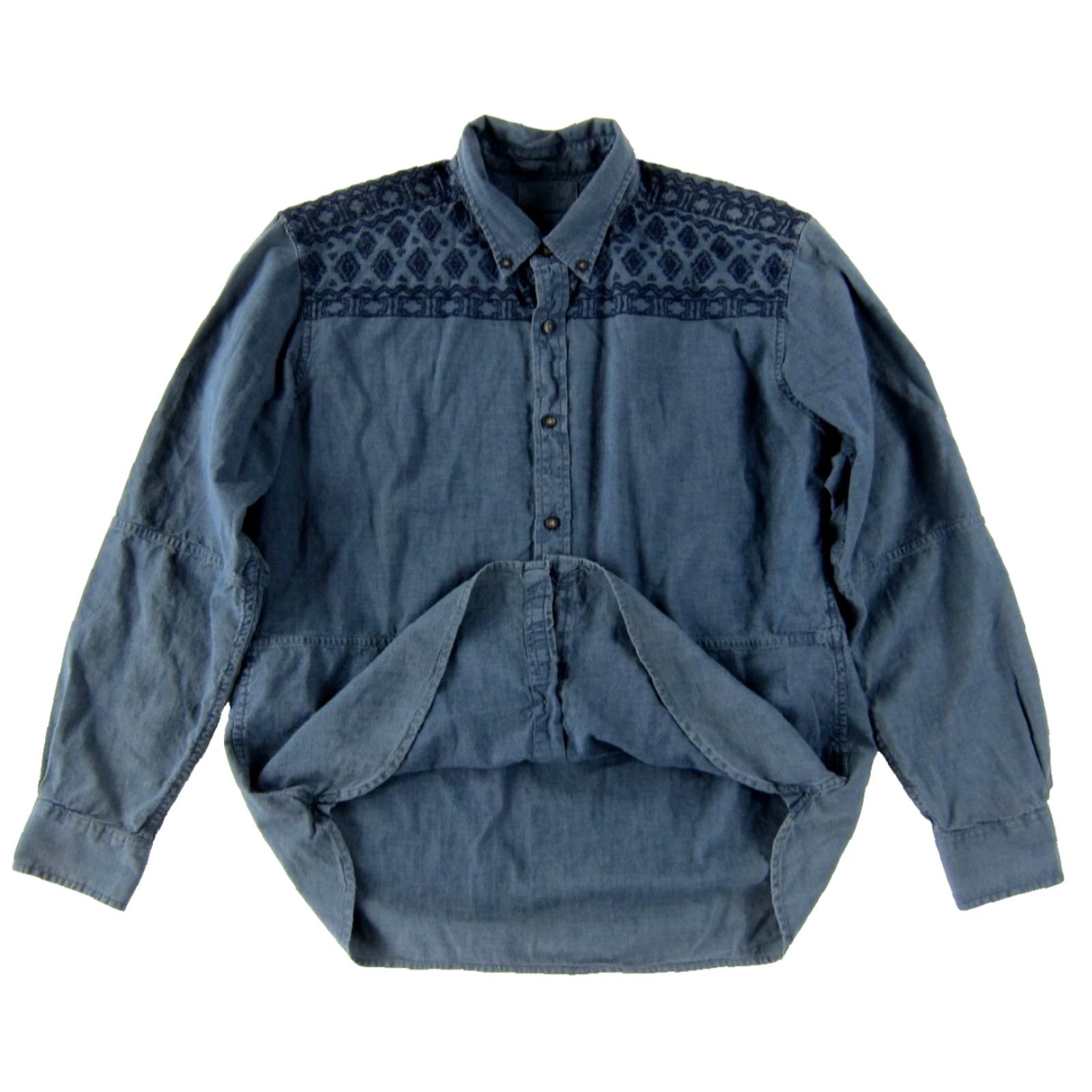 Lucky Brand Lucky Brand 100% Cotton Blue Embroidered Button-Down Long Sleeve Shirt Men Large Size US L / EU 52-54 / 3 - 5 Thumbnail