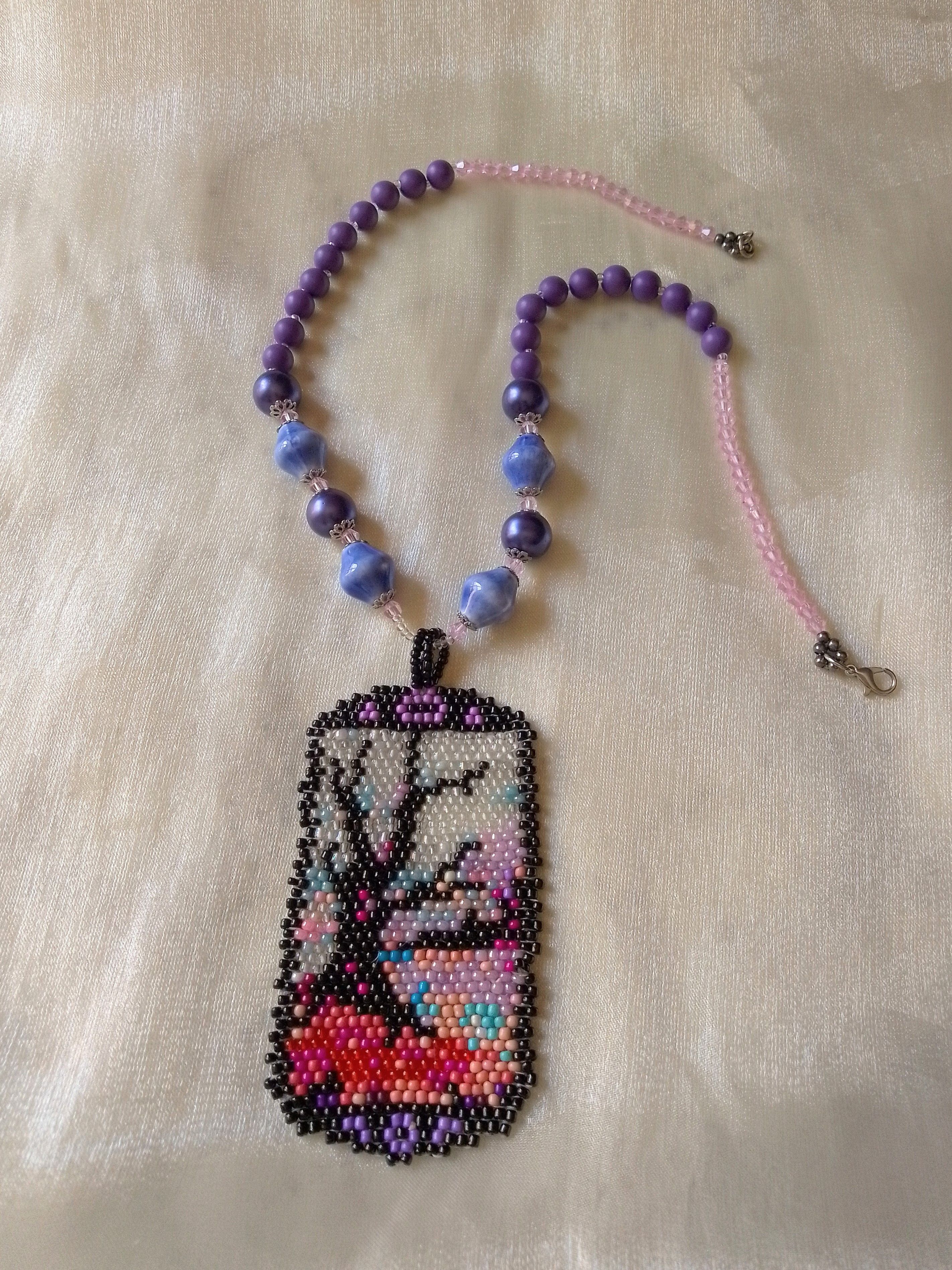 Handmade Necklace Long ceramics Boho beaded 🌲 Tree Size ONE SIZE - 8 Thumbnail