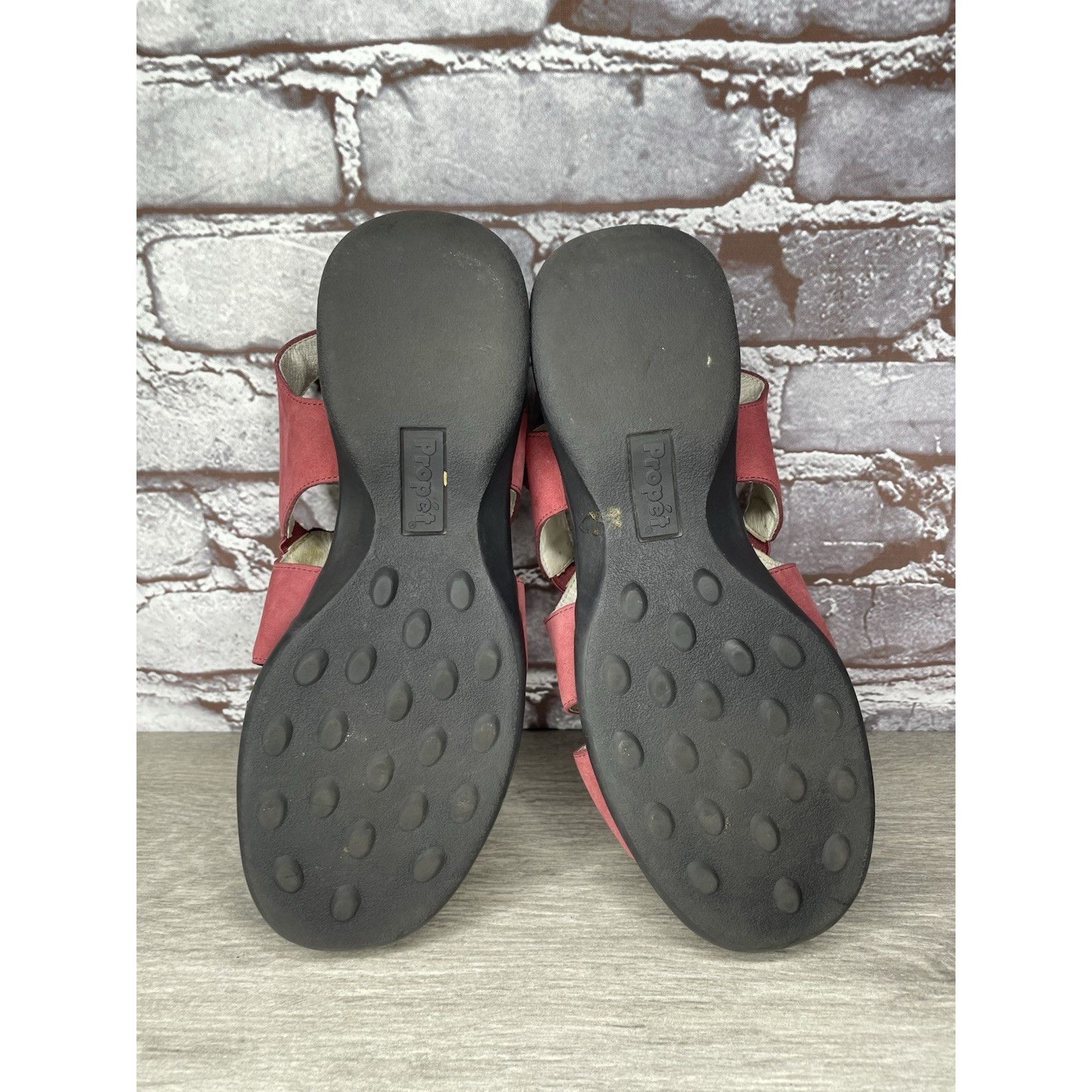 Propper Propet Pink Suede Leather Floral Casual Comfort Sandals Wome Size US 8.5 / IT 38.5 - 22 Thumbnail