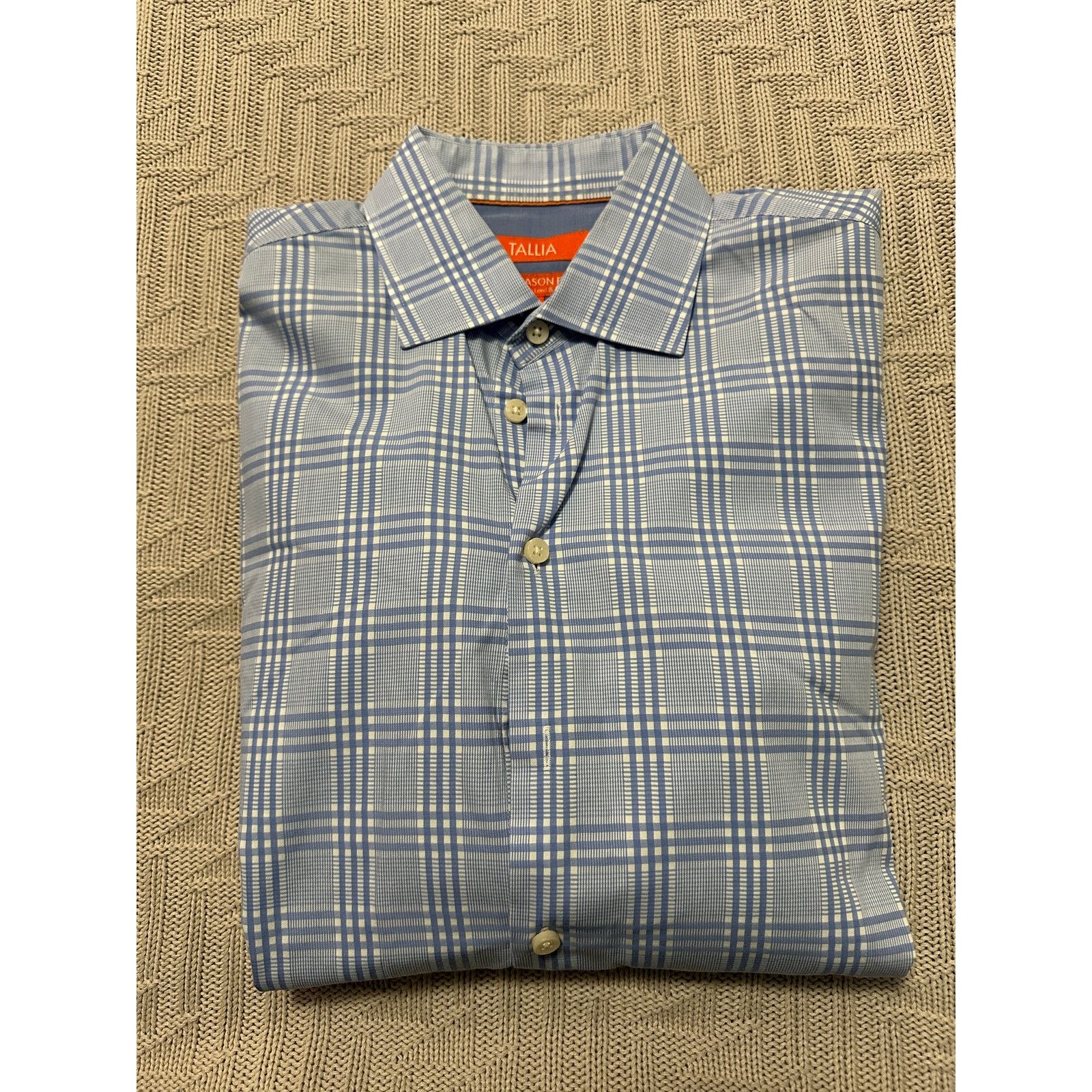 Tallia Tallia blue plaid the Mason fit button down size 15.5 Size US M / EU 48-50 / 2 - 1 Thumbnail