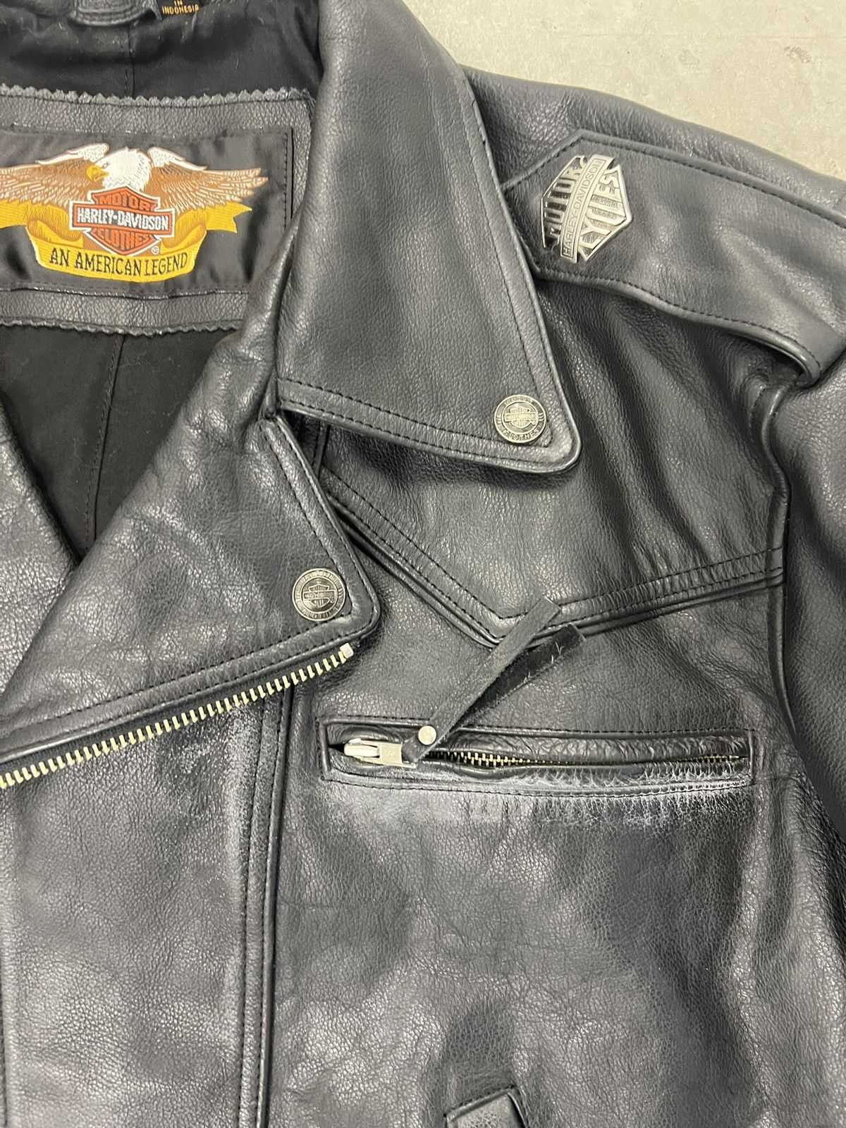 Harley Davidson Harley-Davidson Black Leather Fringe Motorcycle Jacket Size US L / EU 52-54 / 3 - 3 Thumbnail