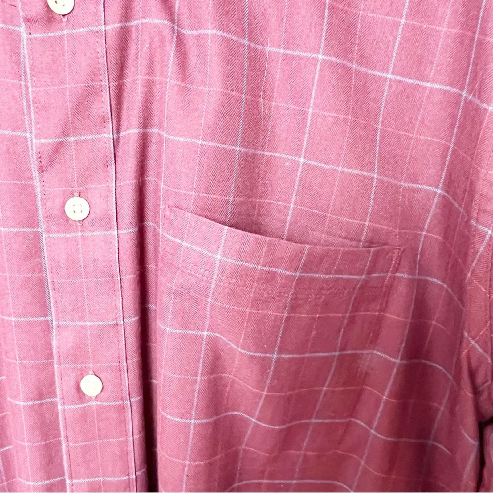Izod Izod Maroon Windowpane Plaid Button Down Shirt Men’s Large Size US L / EU 52-54 / 3 - 2 Thumbnail