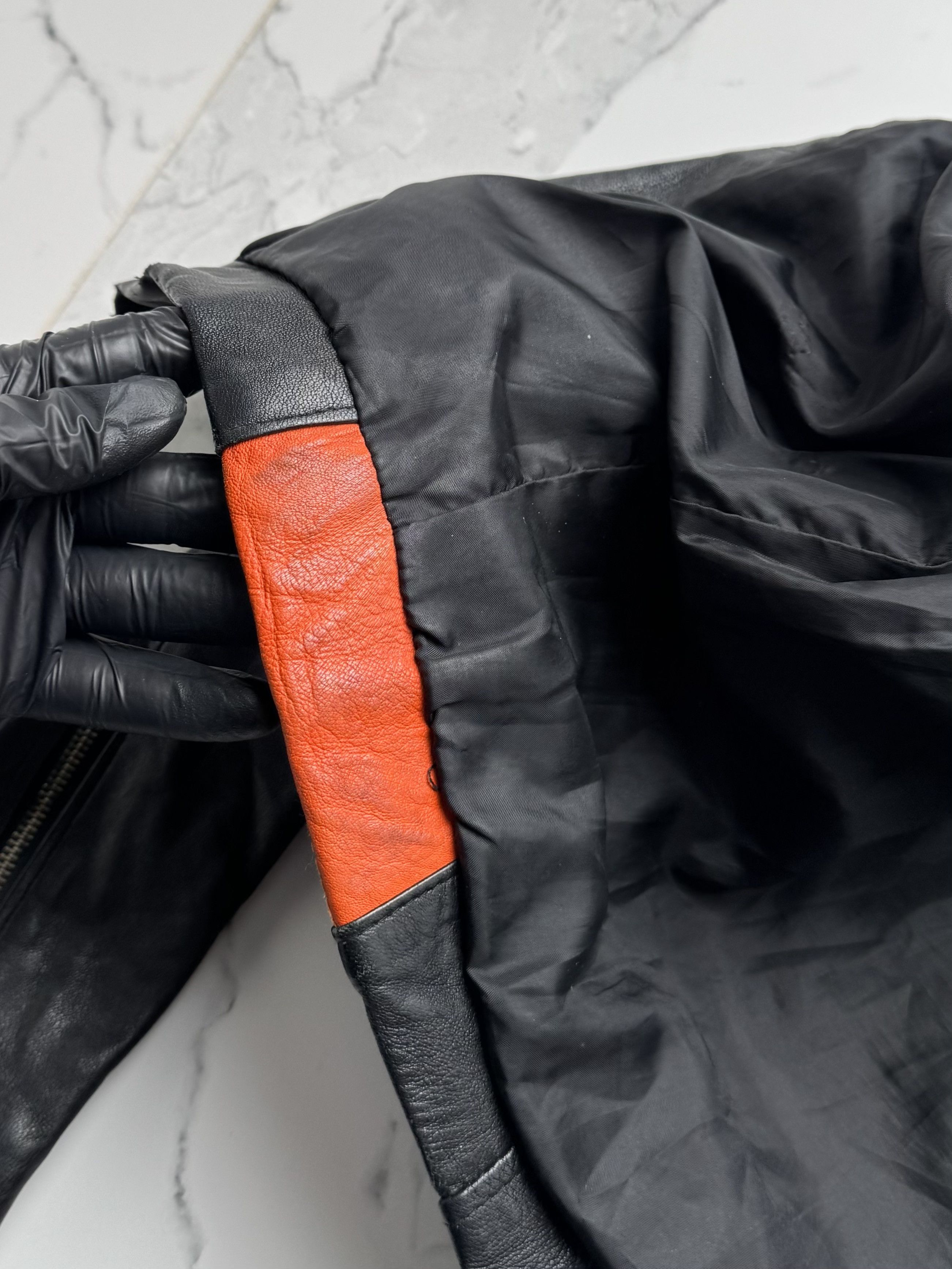 Vintage Y2K Leather Jacket Womens Orange Biker Zip Up Moto Style Size M / US 6-8 / IT 42-44 - 16 Thumbnail