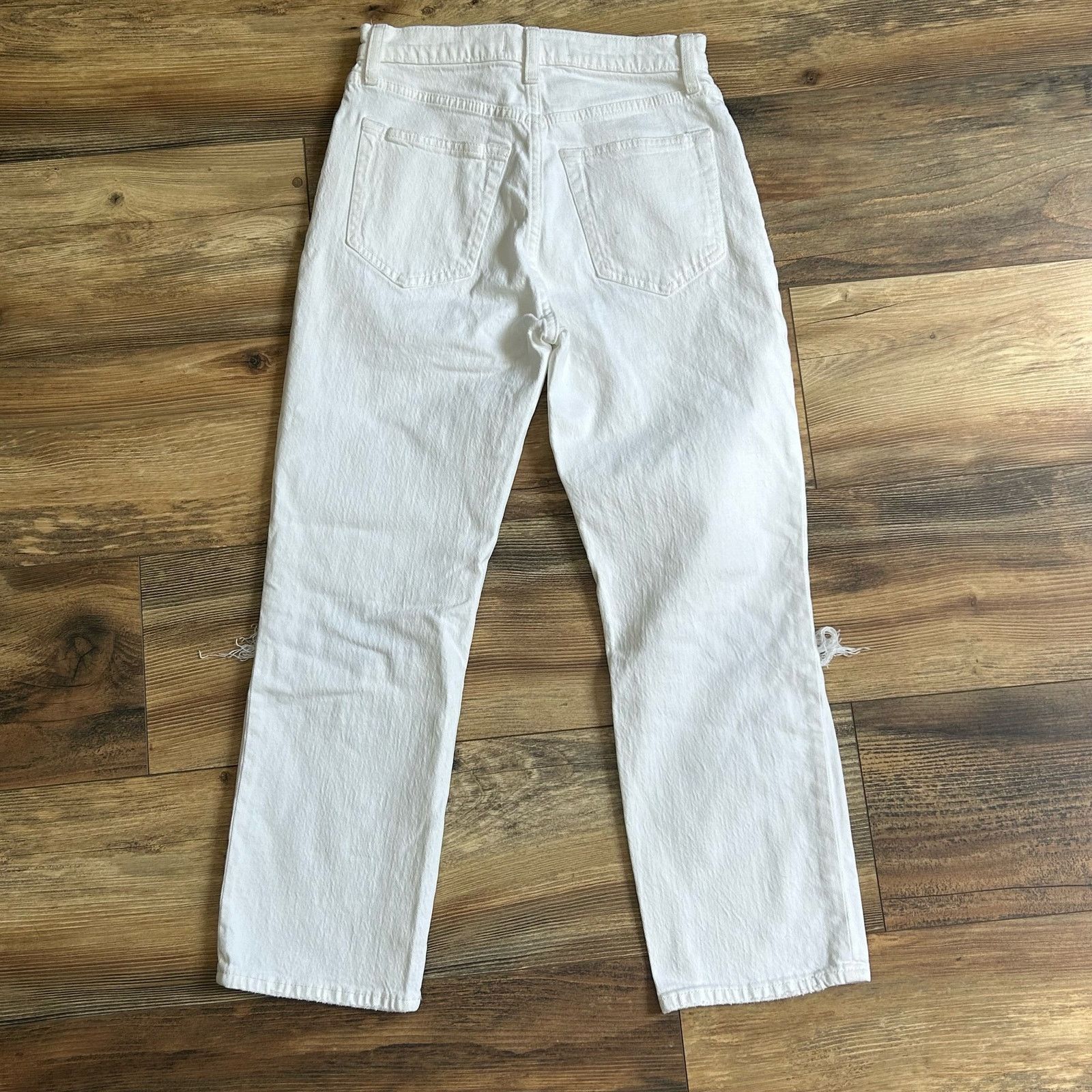 Abercrombie & Fitch Abercrombie & Fitch Jeans The Ankle Straight High Rise White Size 26" / US 2 / IT 38 - 2 Thumbnail