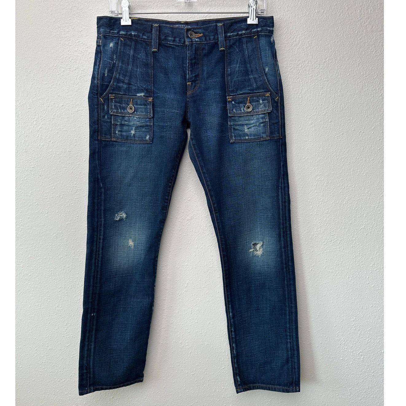Lucky Brand Lucky Brand Y2K Low Rise Dark Medium Wash Cargo Jeans 4/27 Size 27" / US 4 / IT 40 - 2 Thumbnail