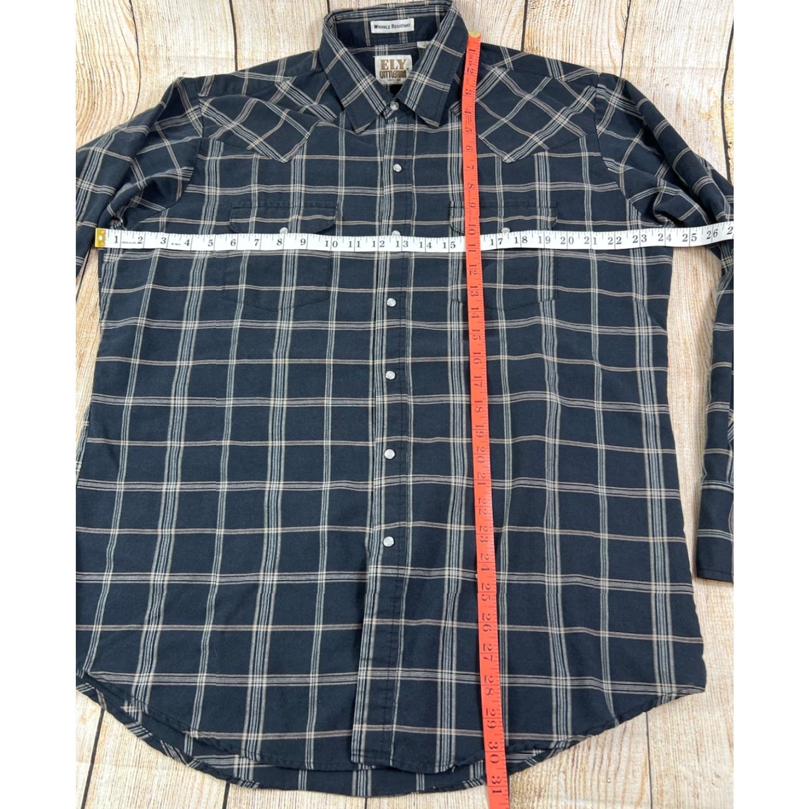 Vintage VINTAGE Mens Ely Cattleman Western Shirt L Black Plaid Button-Up Long Sleeve Size US L / EU 52-54 / 3 - 3 Thumbnail