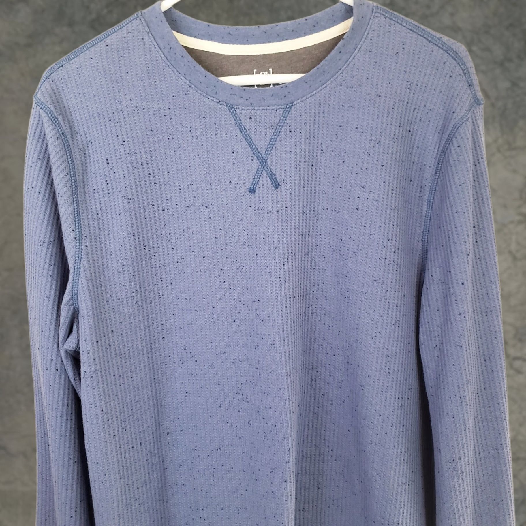 George George T Shirt Men L Heather Blue Long Sleeve Crewneck Knit Stretch Size US L / EU 52-54 / 3 - 1 Thumbnail