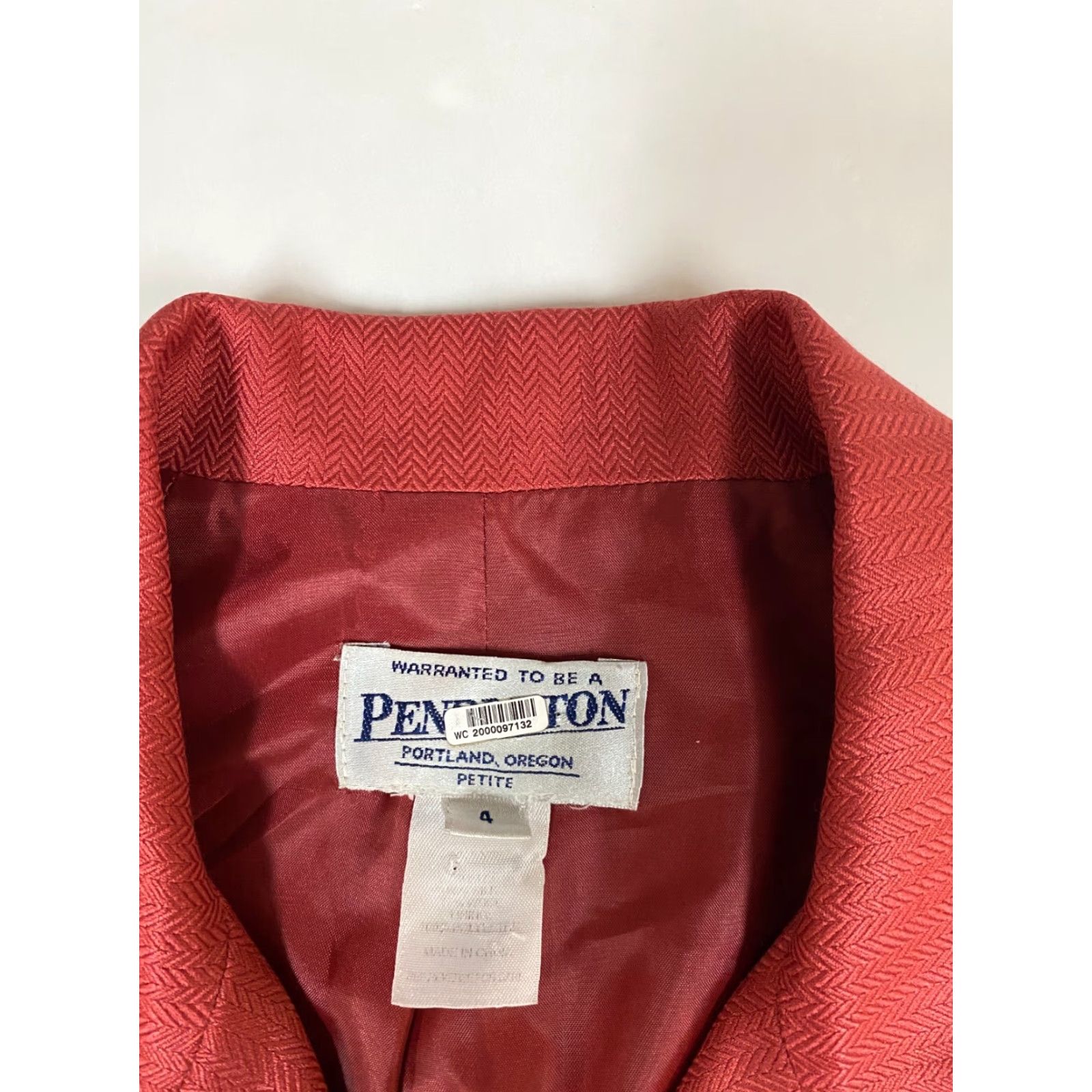 Pendleton Pendleton Blazer Shirt Women 4P Petite Red Formal Casual One Button Lightweight Mid-Length 4P Red Womens Blazer Size S / US 4 / IT 40 - 4 Thumbnail